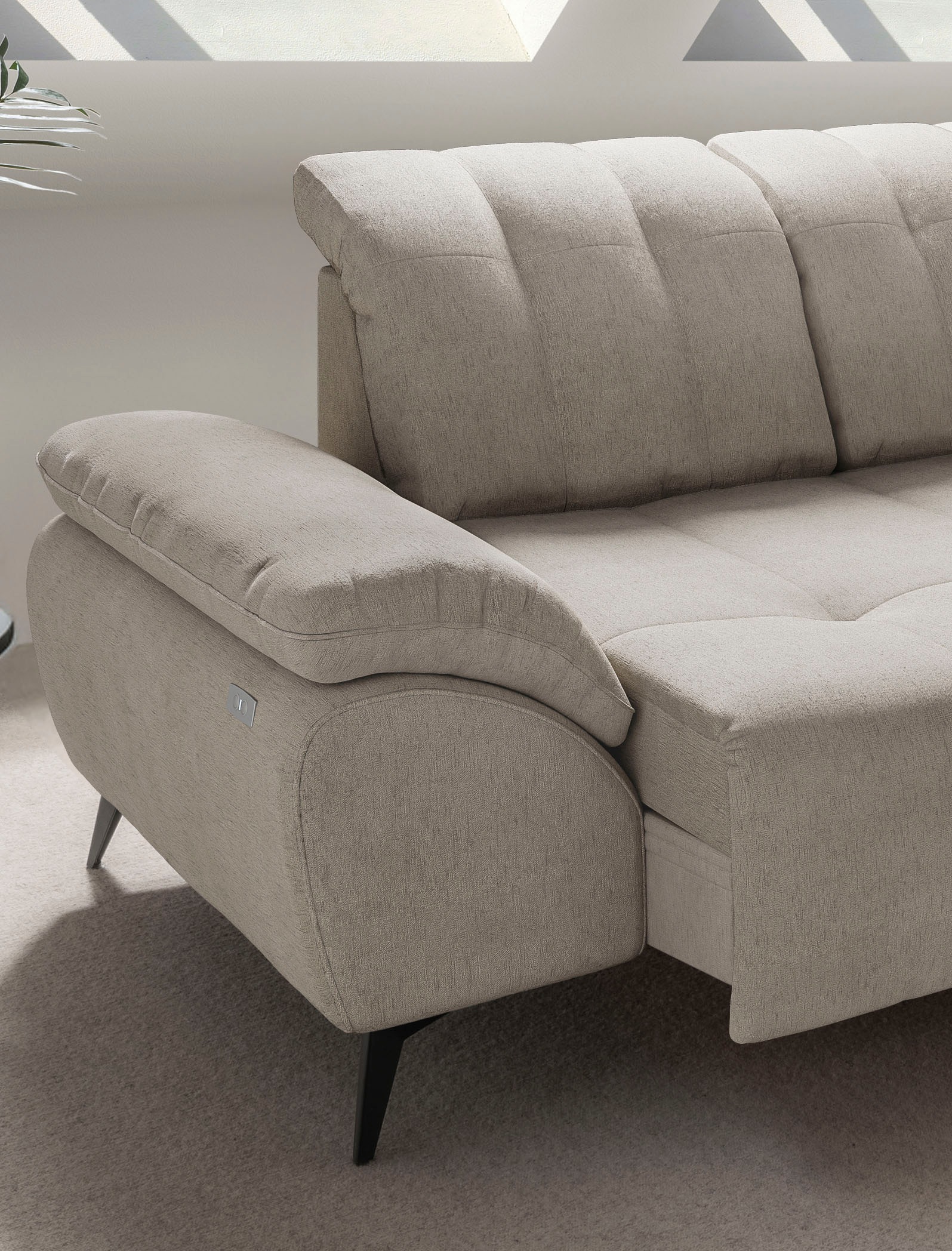 Home Affaire Fiore Corner Sofa electric adjustable taupe 272cm 3