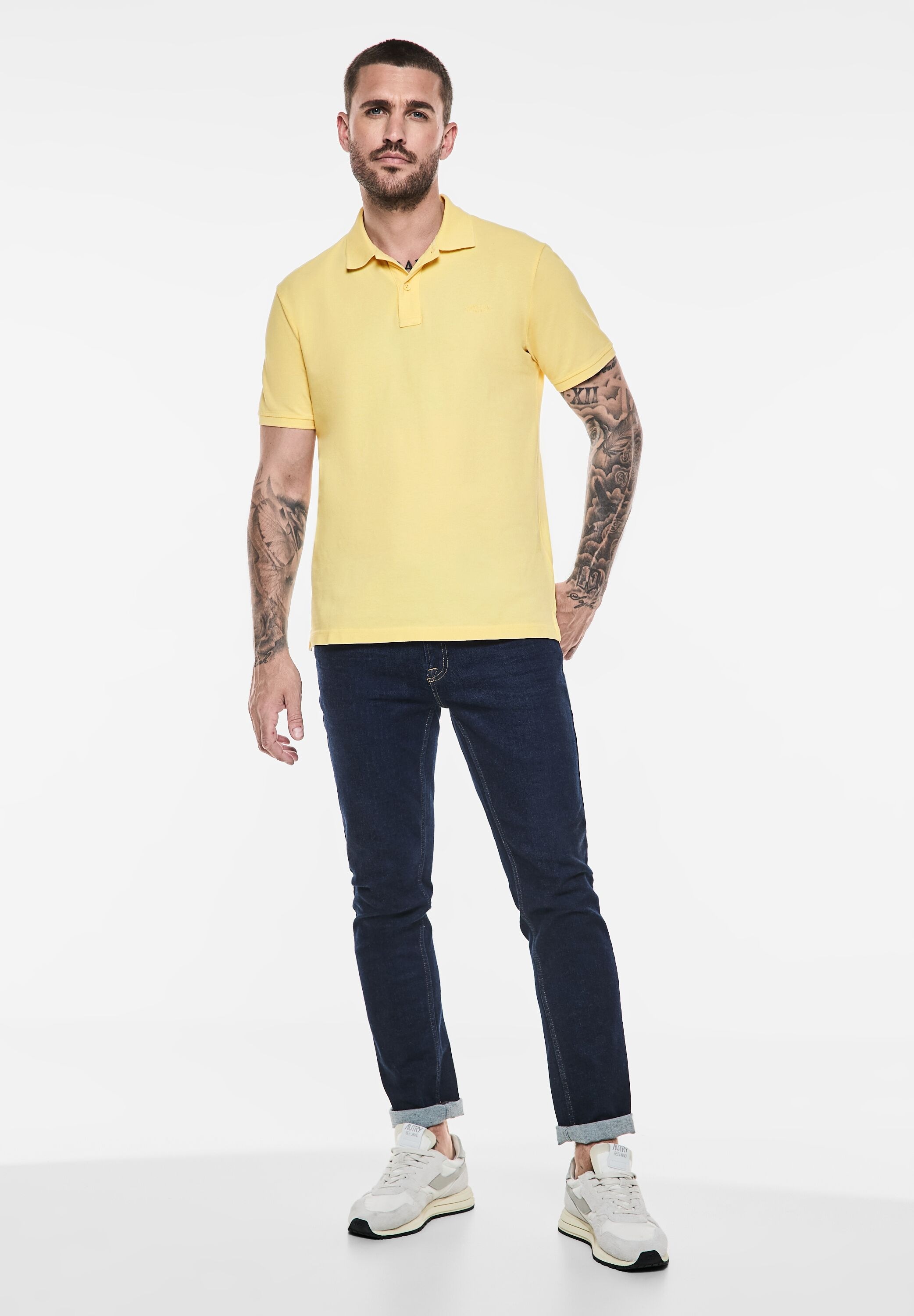 STREET ONE MEN Poloshirt, aus reiner Baumwolle