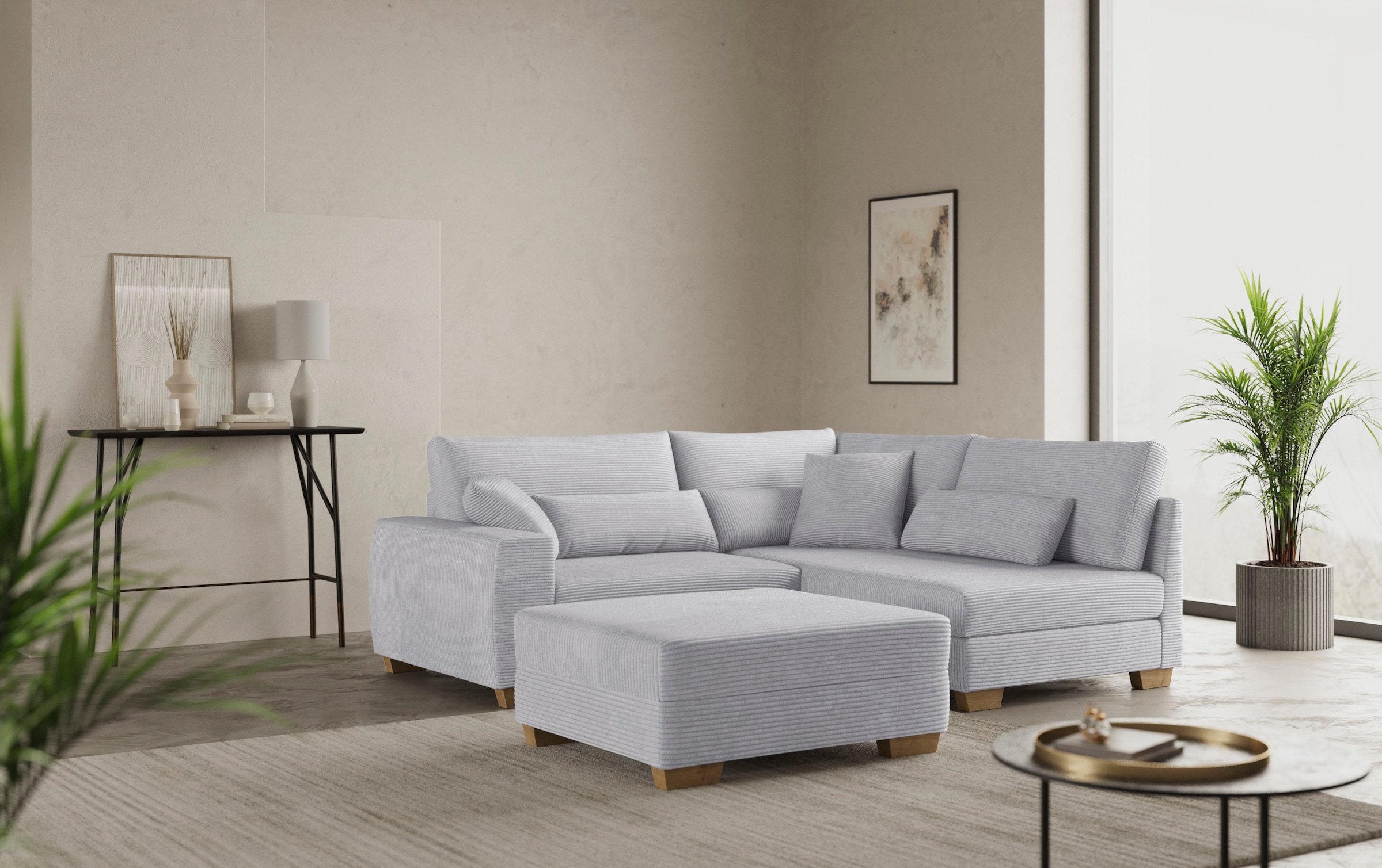 Mr. Couch Hocker »Helena«, Mit Federkern, wahlweise mit DuraSpring-Taschenfederkern
