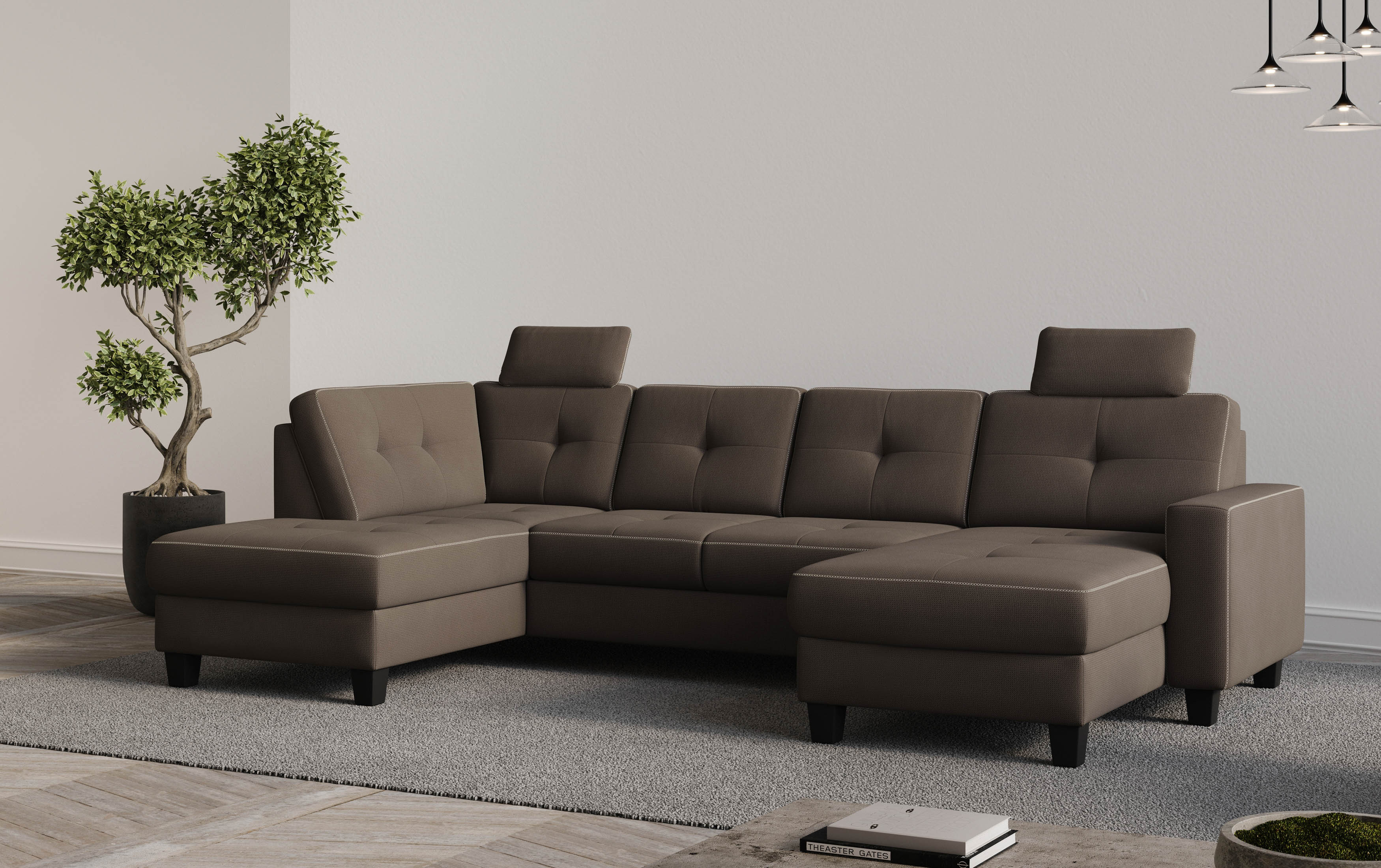 OTTO home Wohnlandschaft "Varese" wahlweise mit Schlaffunktion und Bettkasten
