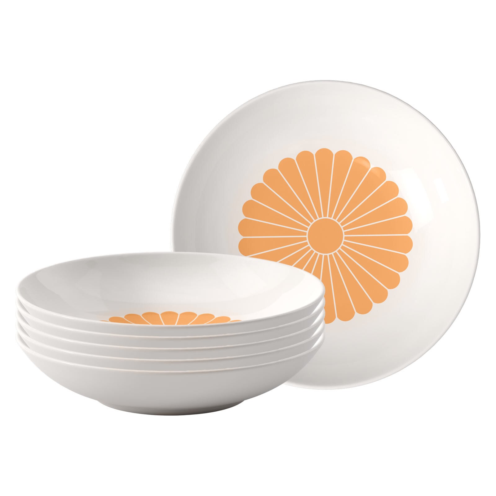Villeroy & Boch Pastateller "Pastaschalen Fleur Couleur ø 24 cm 6er Set"