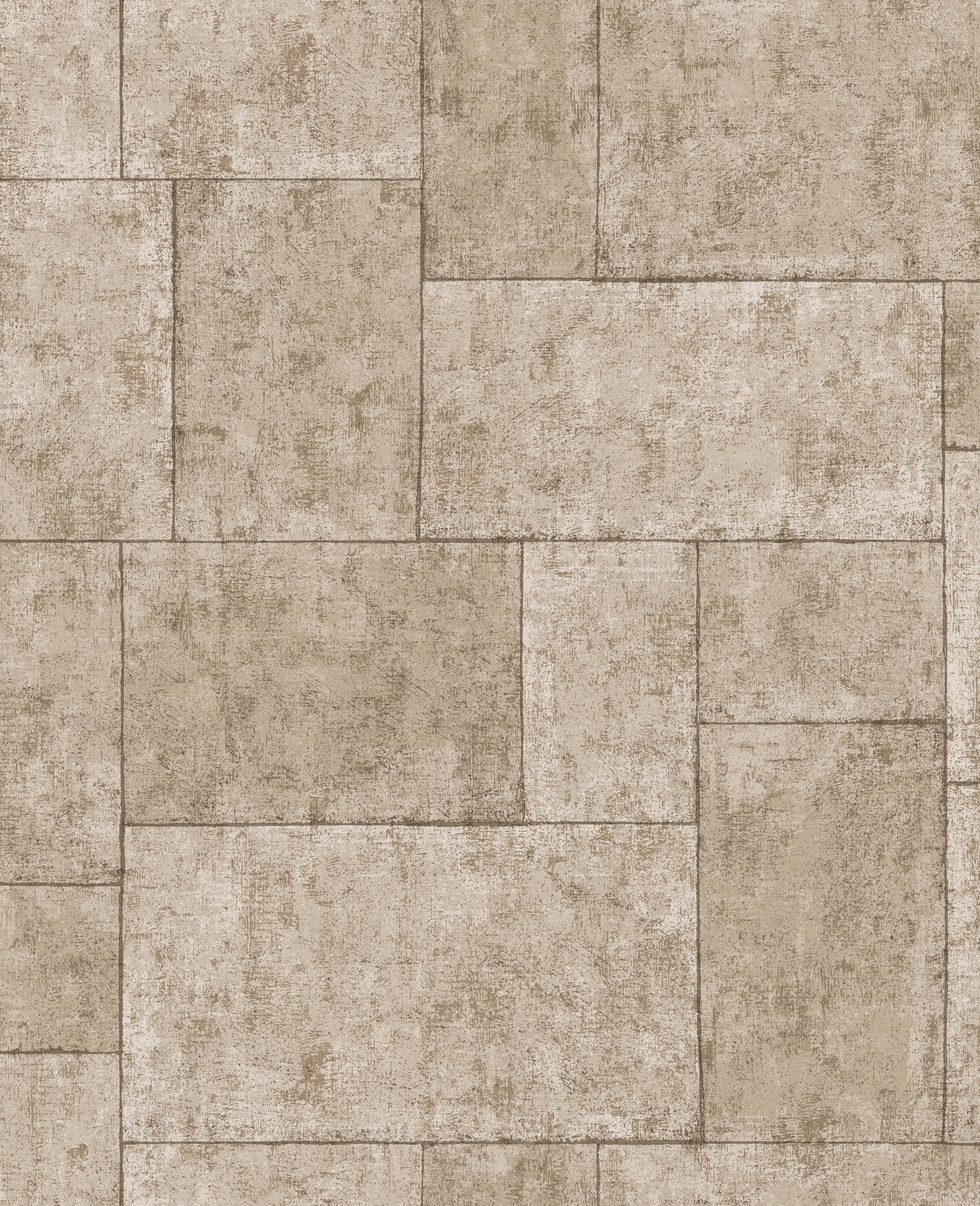Boutique Vliestapete "Fliesen" kariert geprägt Beige - 10m x 52 cm