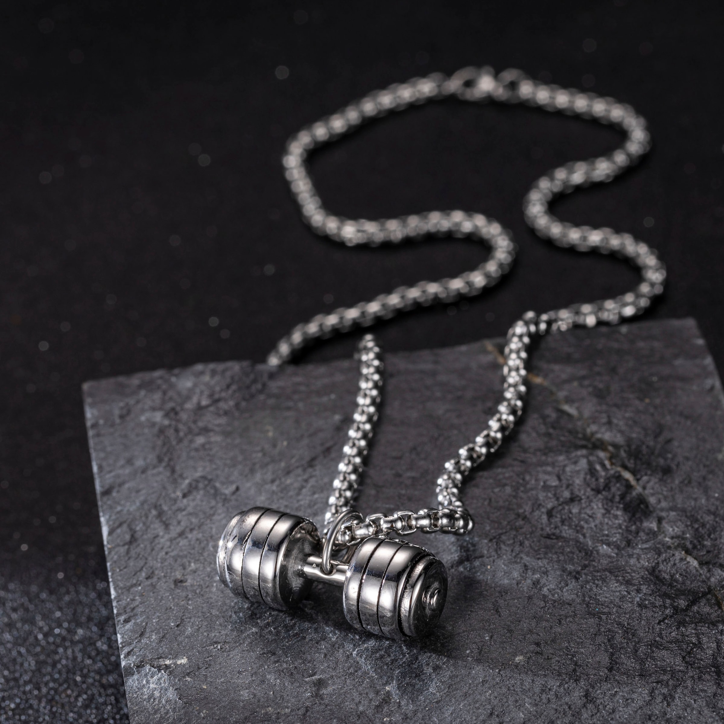 Firetti Kette mit Anhänger »Schmuck Geschenk Edelstahl Halsschmuck Halskette Hantel«