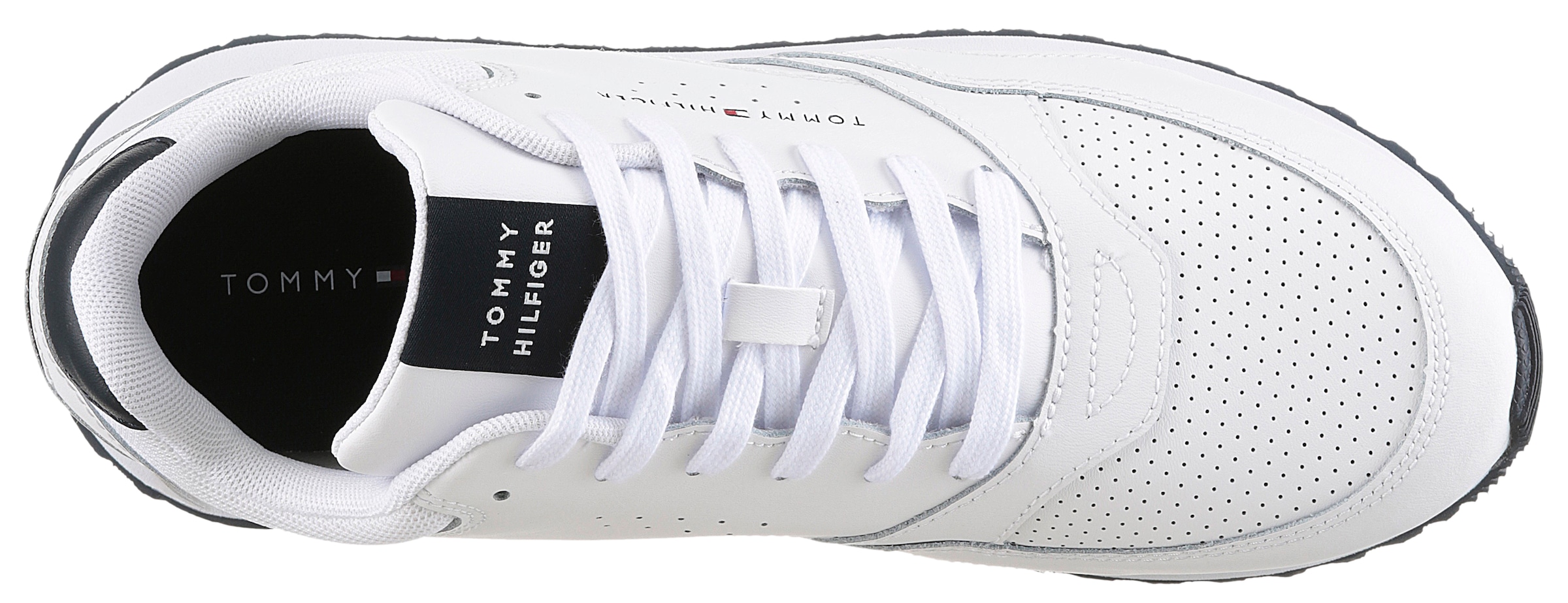 Tommy Hilfiger Sneaker »NEW RUNNER EVA LTH ESS«, Freizeitschuh, Halbschuh, Schnürer mit sportiver Lochung