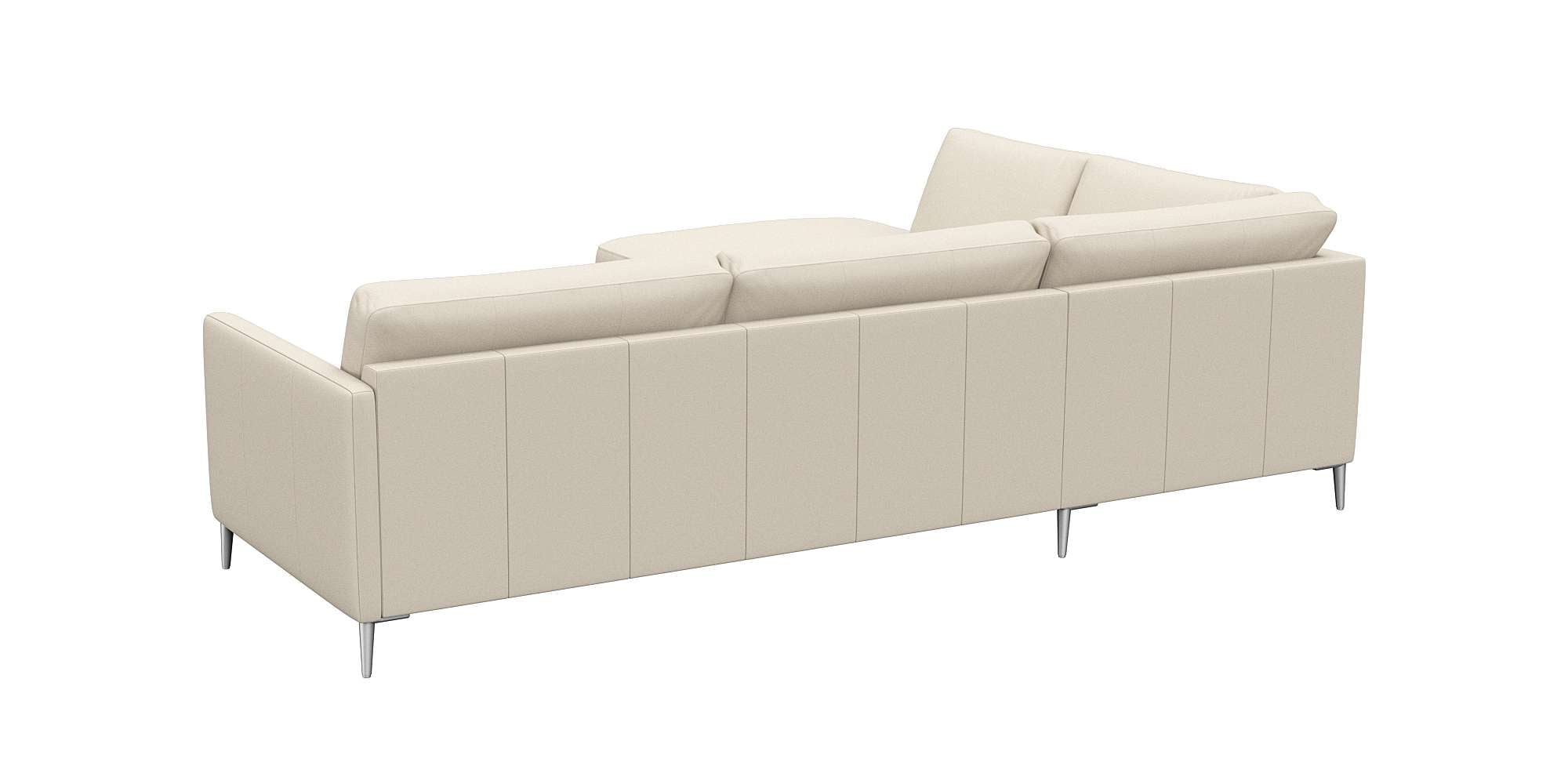 FLEXLUX Ecksofa »Fiore, L-Form«, schmale Armlehnen, Kaltschaum, Füße Alu
