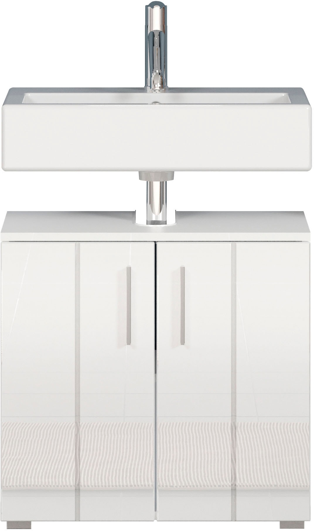welltime Waschbeckenunterschrank »Prag«, (1 St.), Waschbeckenunterschrank mit 2 Türen - (B/T/H) 60/34/58 cm