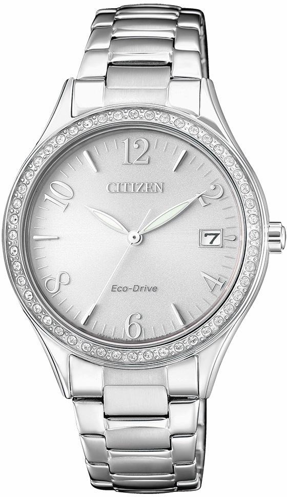 Citizen Solaruhr »EO1180-82A«, Armbanduhr, Damenuhr, Edelstahlarmband, Datum