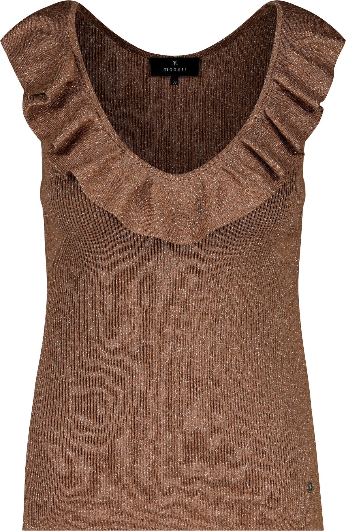 Monari Rüschentop »Pullover Stricktop Volants« Regular fit mit Volant-Ausschnitt