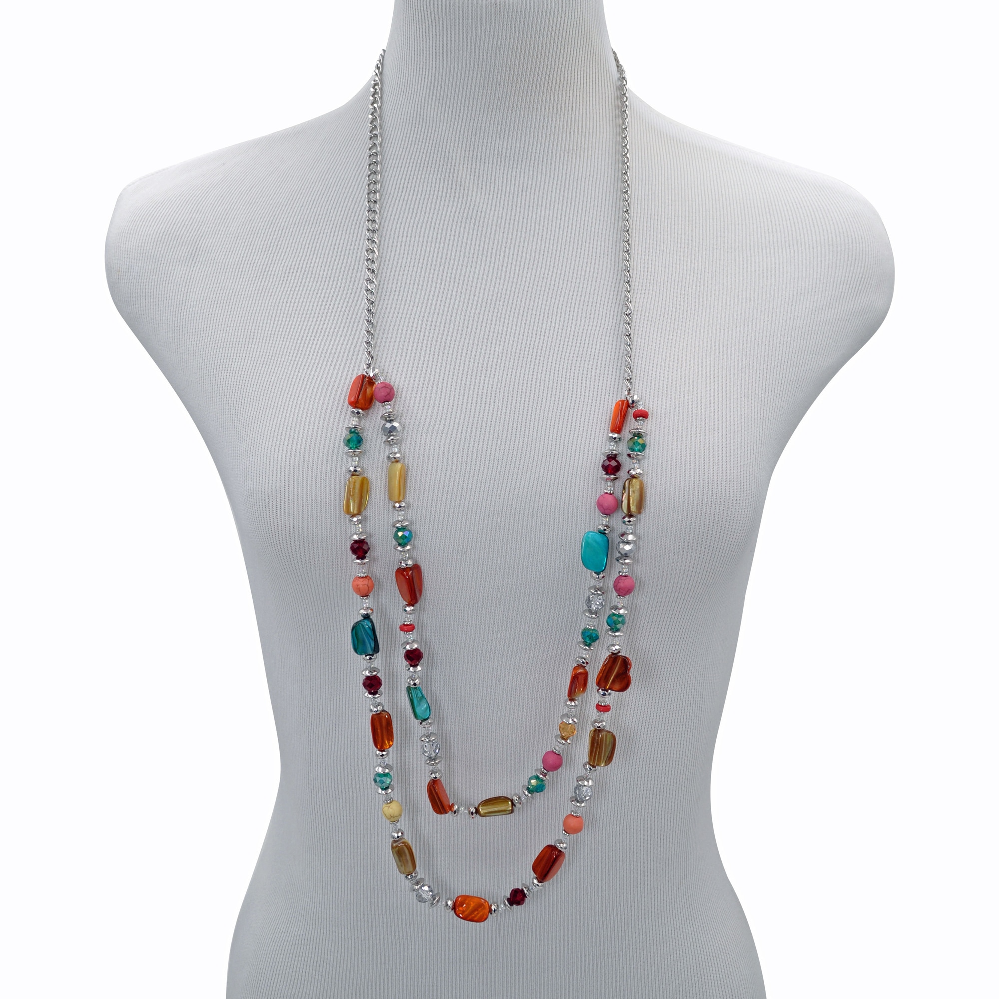 Steuer Lange Kette »Modekette Muschel multi color«