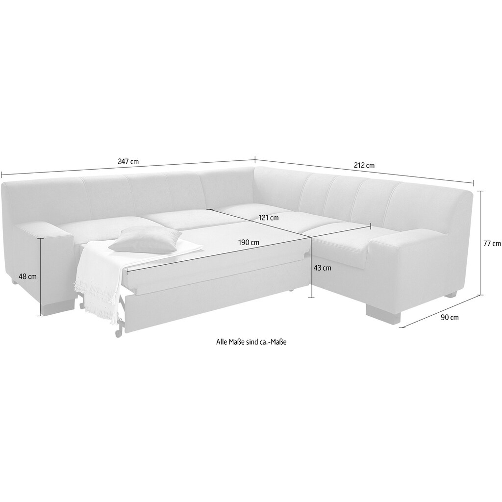 DOMO collection Ecksofa »Norma Top«, wahlweise mit Bettfunktion