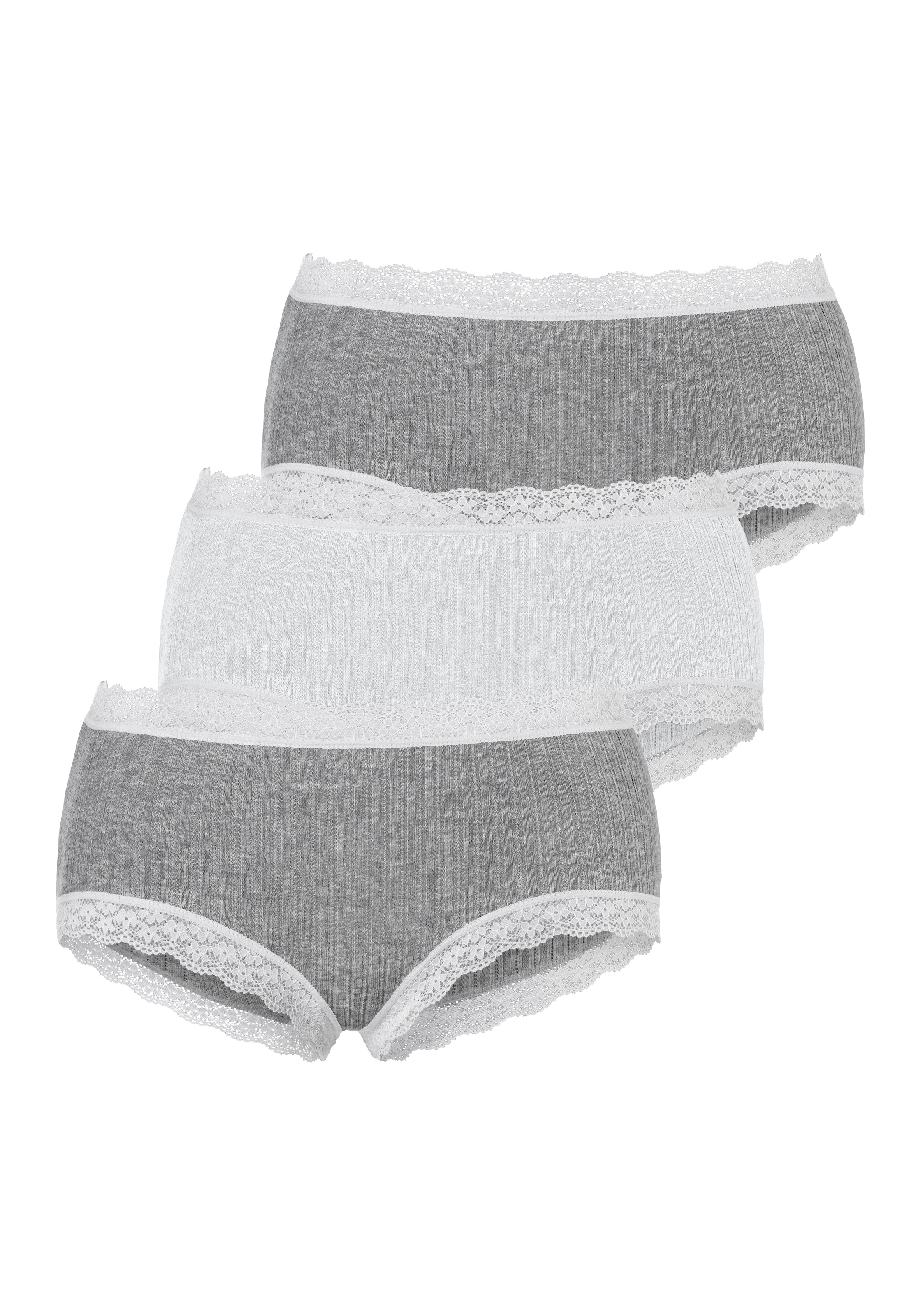 LASCANA Panty, (Packung, 3 St.), aus modischer Ripp-Qualität kaufen
