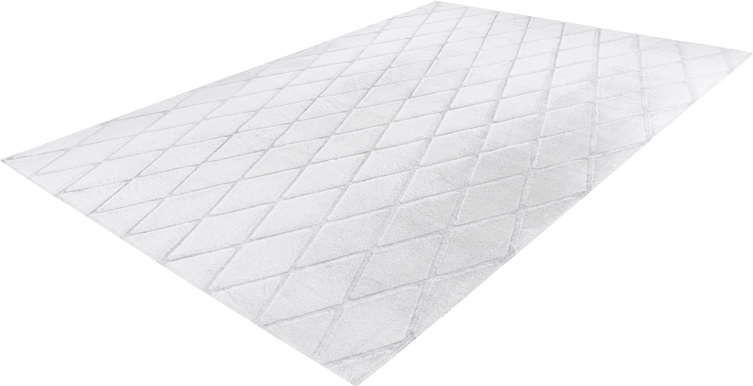 Teppich ME GUSTA "Vivica 200" Gr. 4, blau (graublau, weiß), B:160cm H:20mm L:230cm, Kunstfaser, Teppiche, Teppich, besonders weich durch Microfaser, Wohnzimmer 2