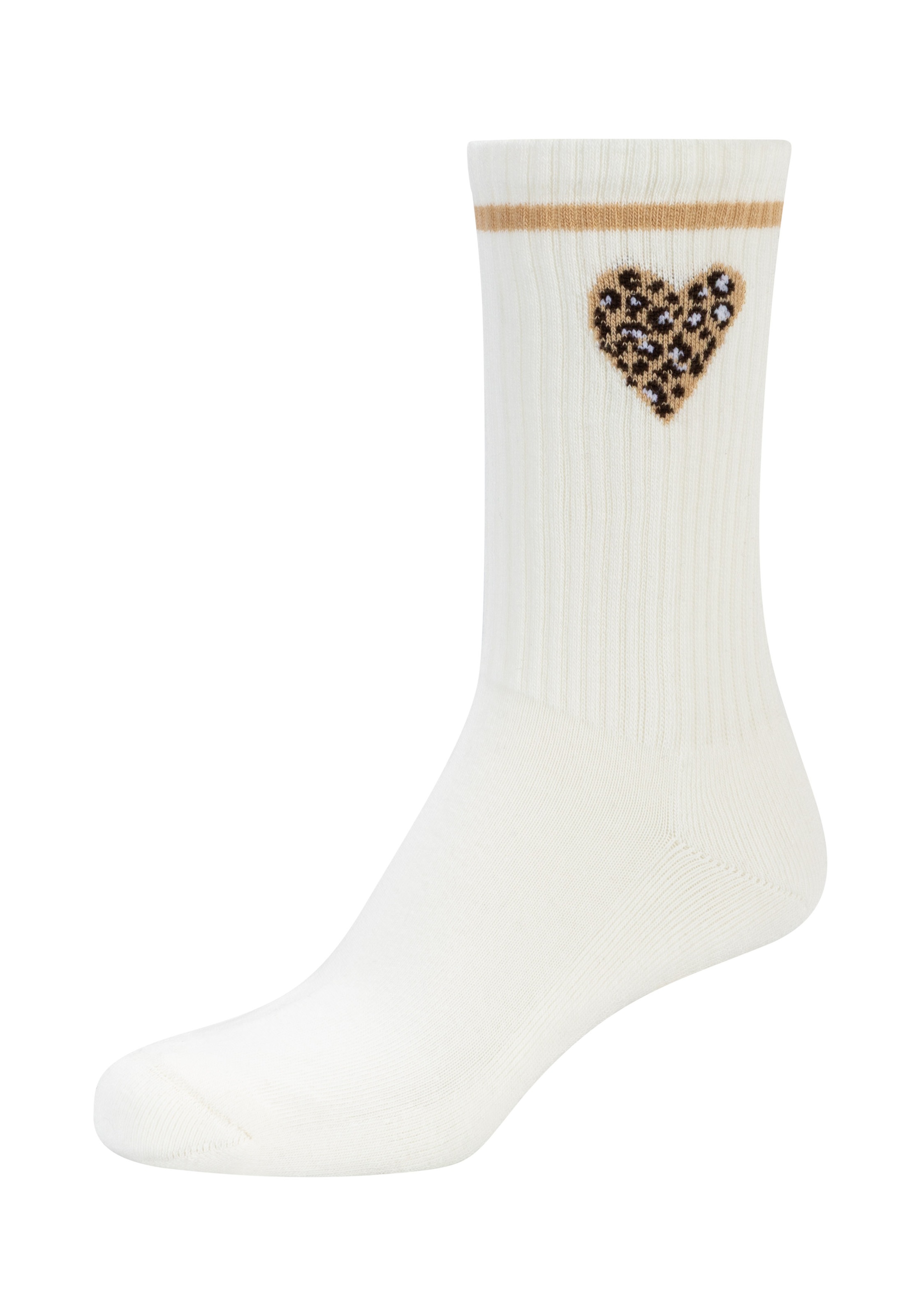 Tamaris Socken mit Leo-Muster, für den Alltag, in weicher Rippenqualität