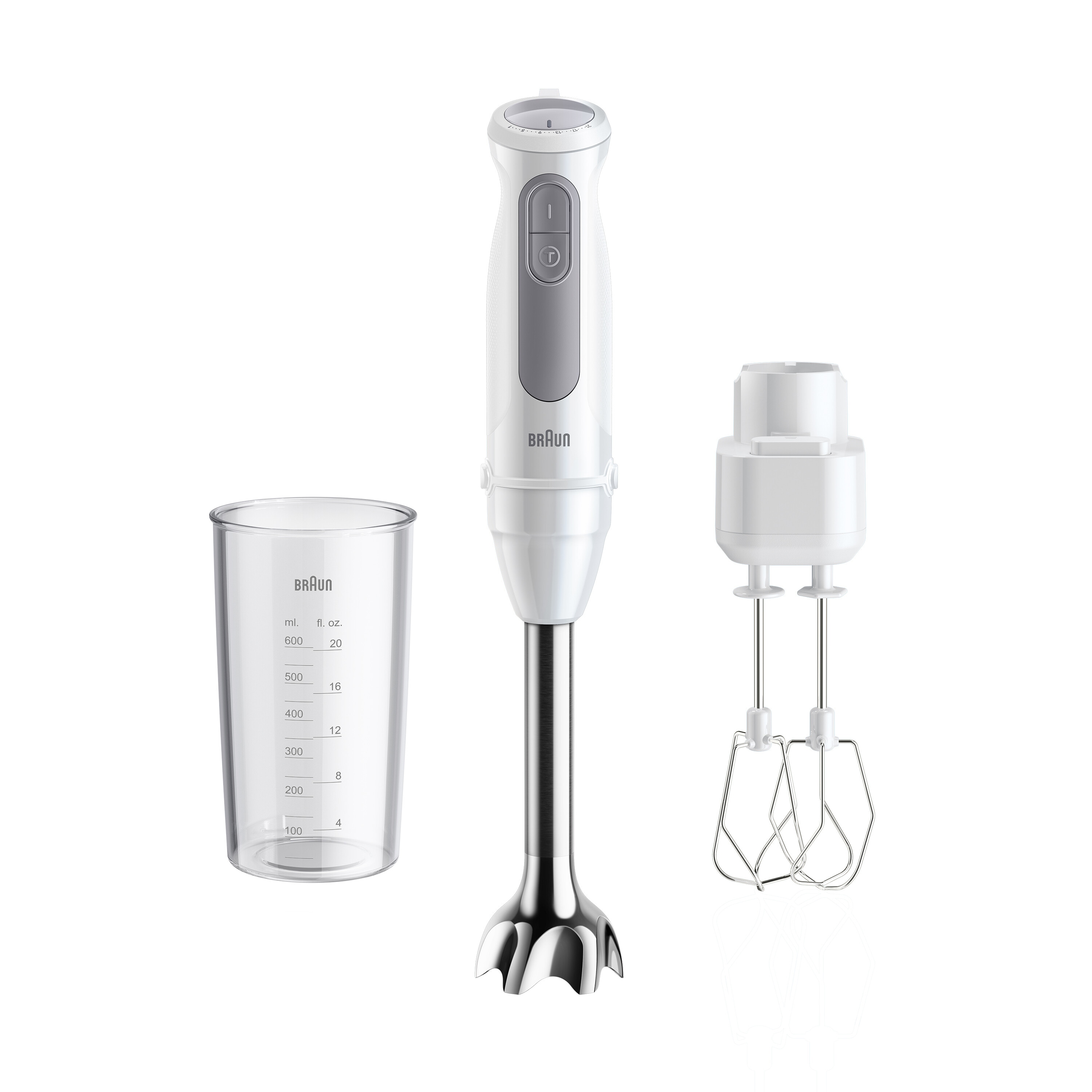 Braun Stabmixer "MultiQuick 5 MQ 50501 M - 1000 W, 21 Geschwindigkeiten, Handmixer" 1000 W Spritzschutz, Extra Mahlklinge, Mixer, spülmaschinenfest