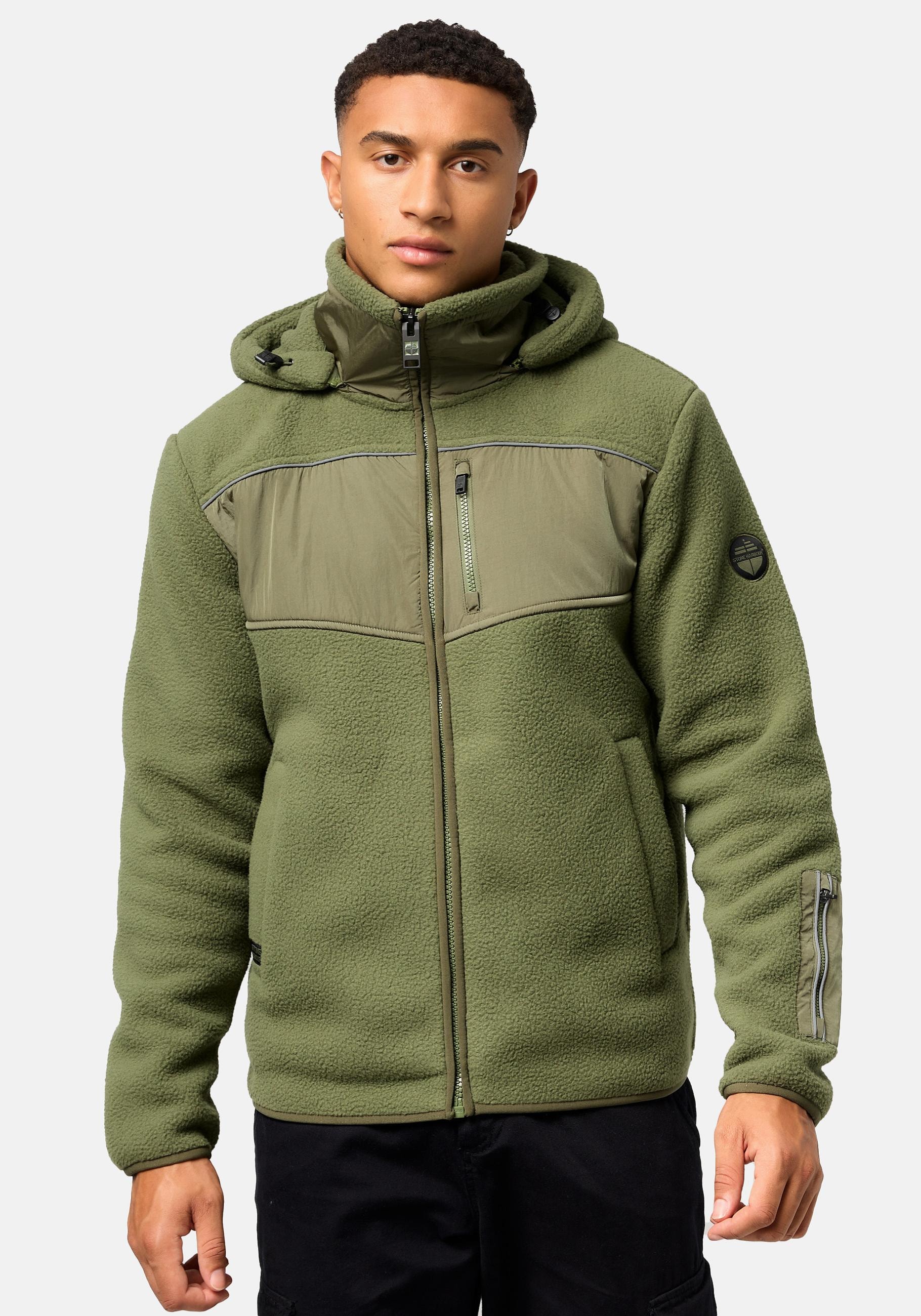 Stone Harbour Fleecejacke "Illian", mit Kapuze, Sportliche Herren Fleece-Outdoorjacke mit Kapuze