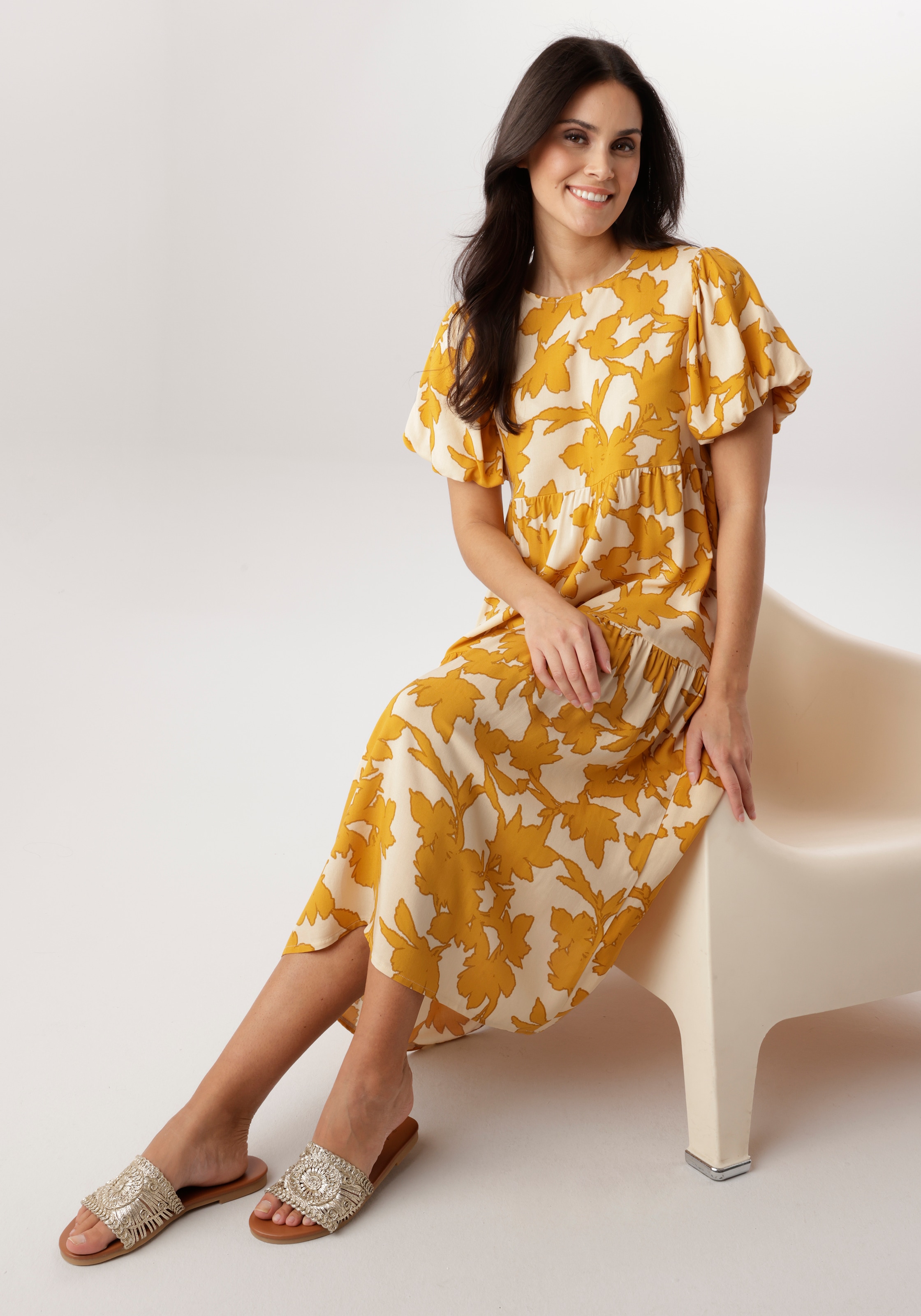 Aniston SELECTED Sommerkleid mit fantasievollem Druck in Sommerfarben - NEUE KOLLEKTION