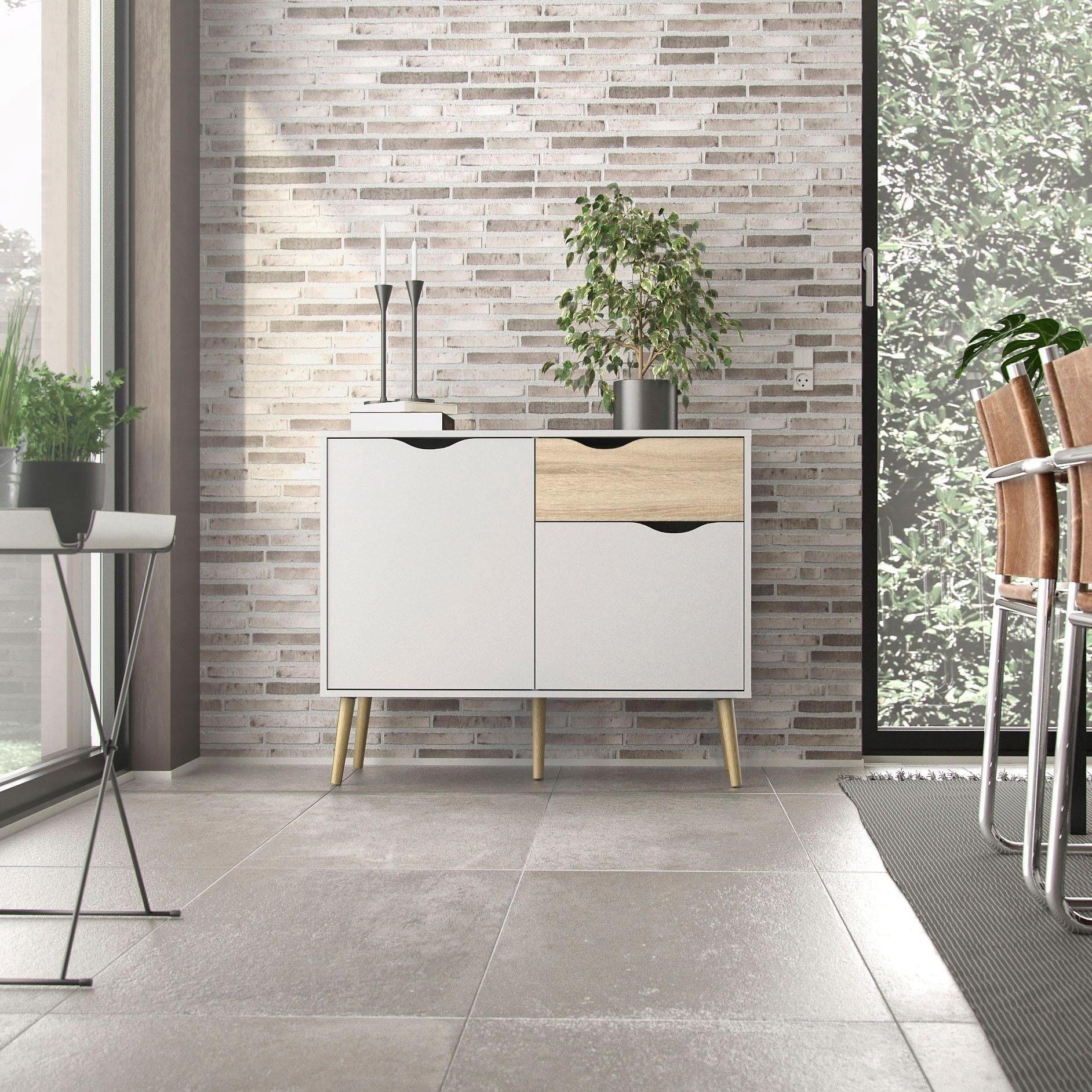 andas Sideboard »Oslo Aufbewahrung, Schubladenschrank«, Kommode mit 2 Türen, 1 Schublade, Breite 99 cm, Höhe 81 cm