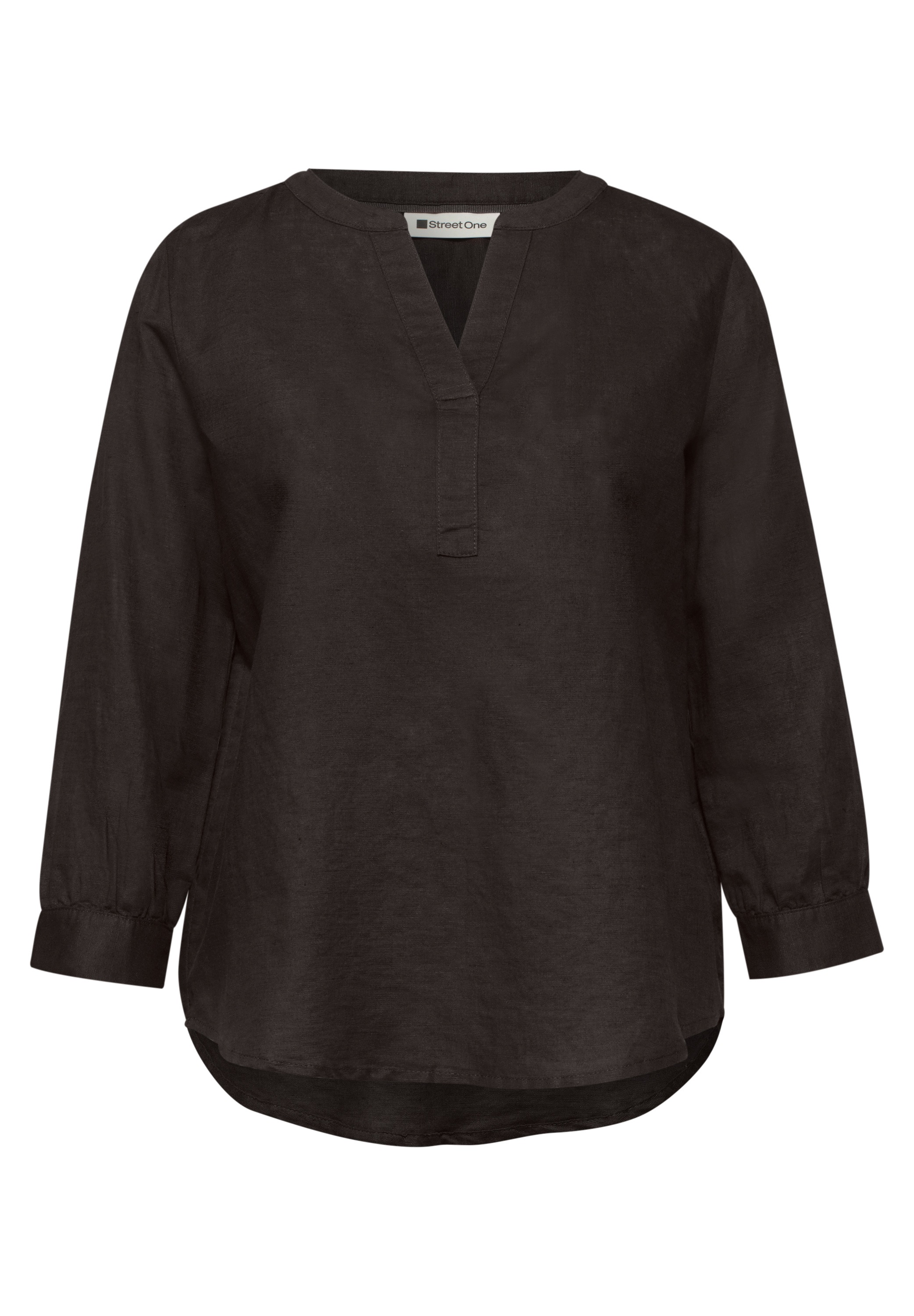 STREET ONE Langarmbluse mit Leinenanteil