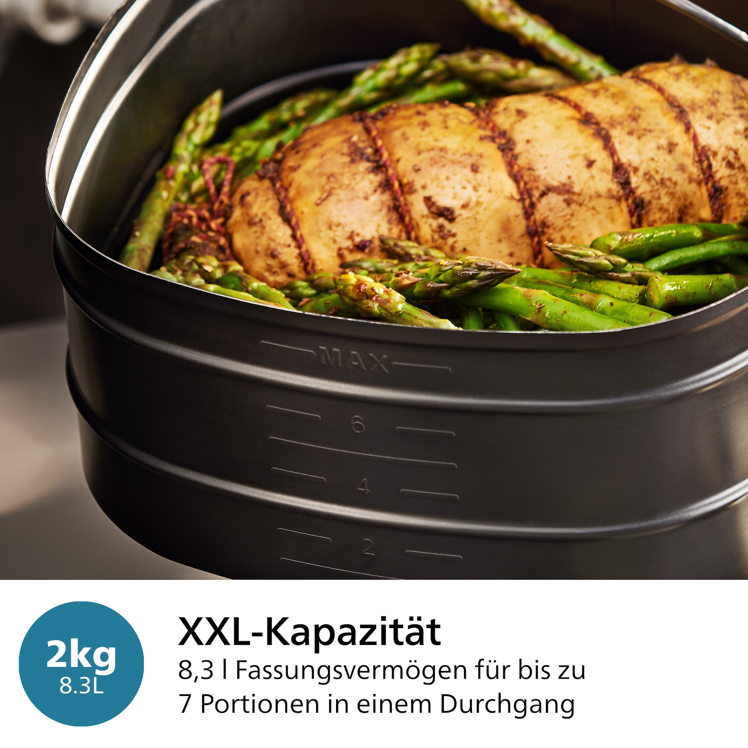 Philips Heißluftfritteuse »Airfryer XXL Kombi HD9876/90, mit 8,3 l, Rapid CombiAir Technologie«, 2200 W, Fassungsvermögen 8,3 l, 22 Kochfunktionen, QuickClean und WiFi Konnektivität