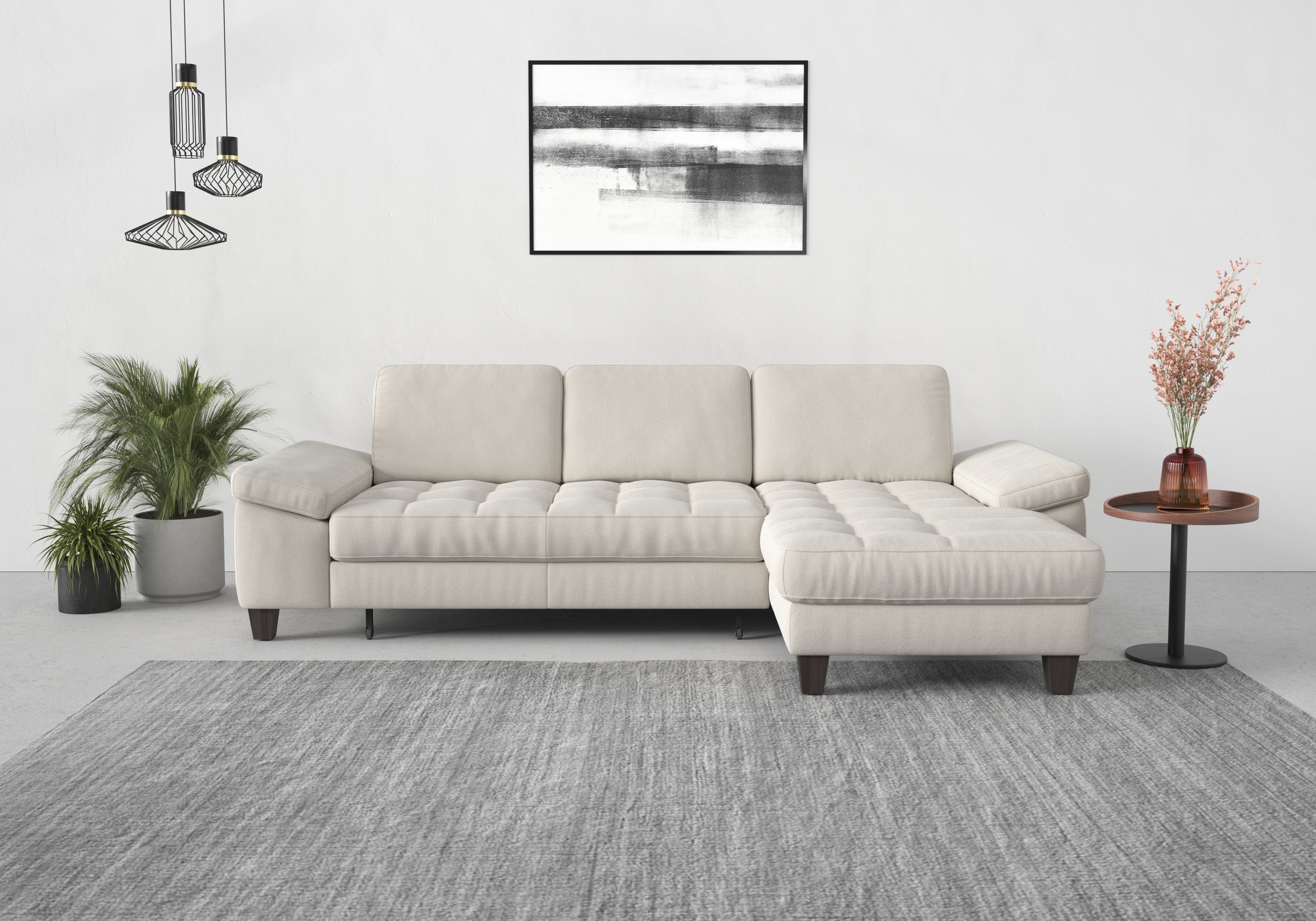 sit&more Ecksofa "Westham L-Form" Recamiere, mit oder ohne Schlaffunktion, Bettkasten, Füße wengefarben