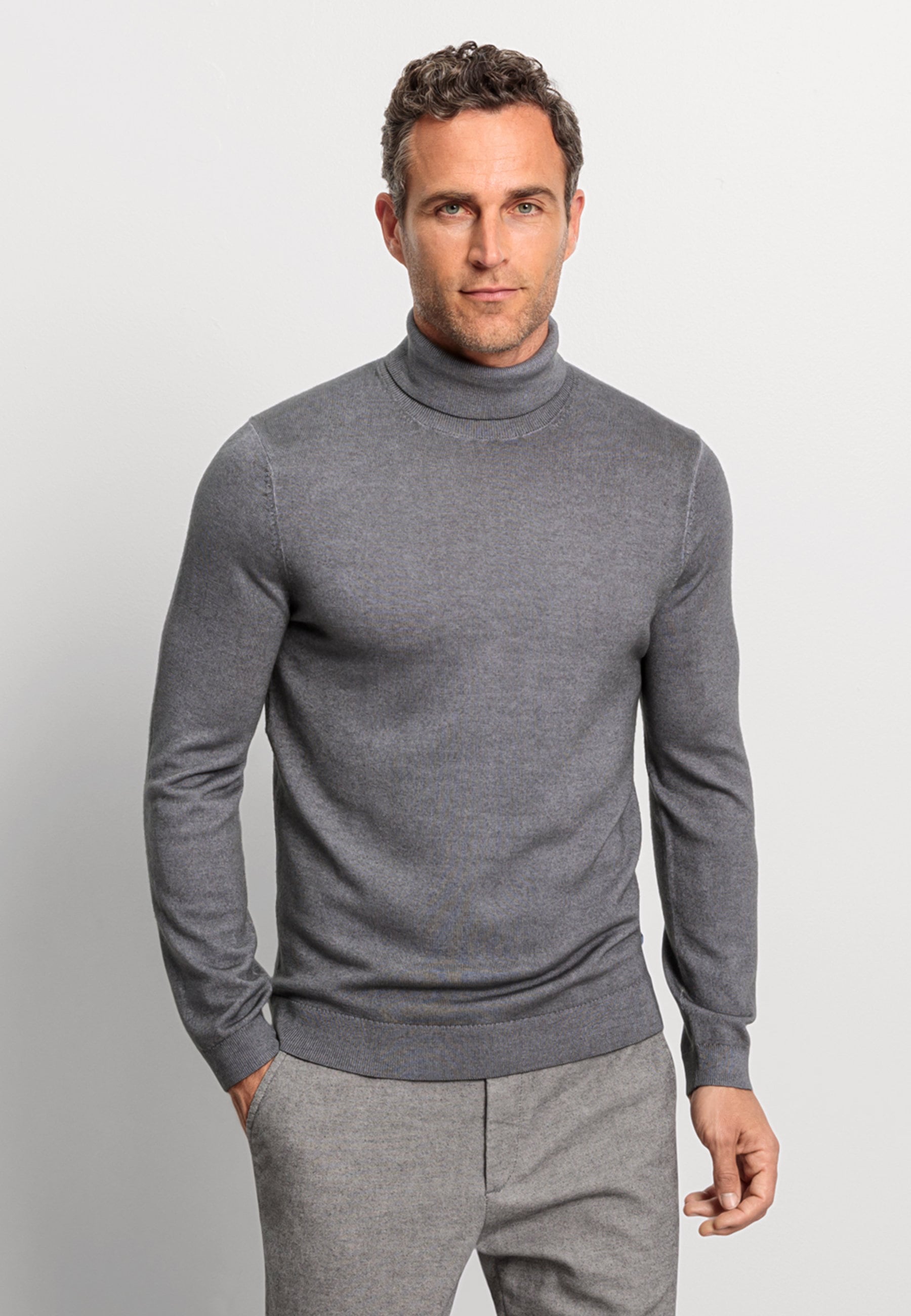 OLYMP Rollkragenpullover "OLYMP Casual Strick, Rollkragen"