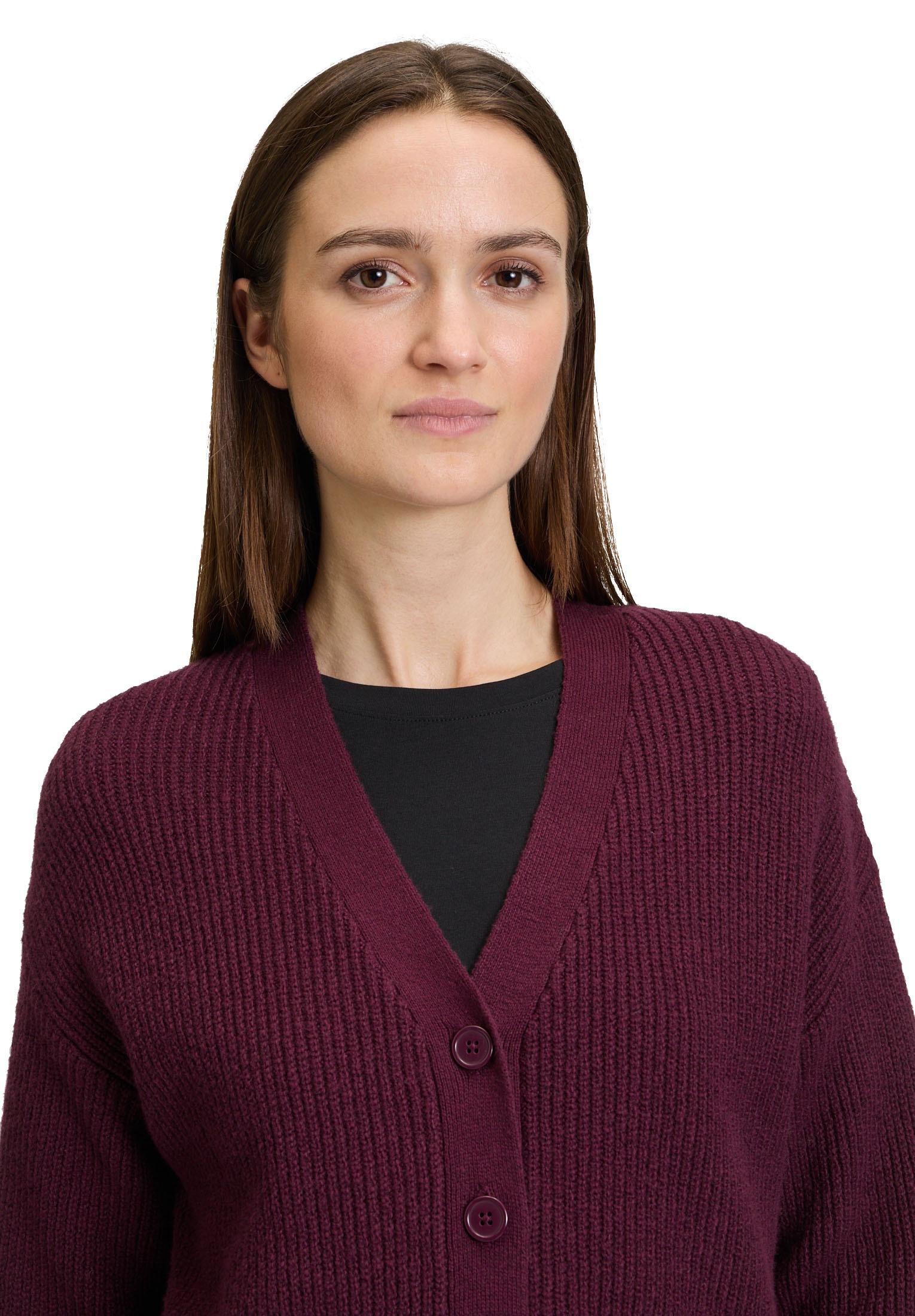 Cartoon Strickjacke »Cartoon Damen Basic-Strickjacke mit V-Ausschnitt«, Struktur