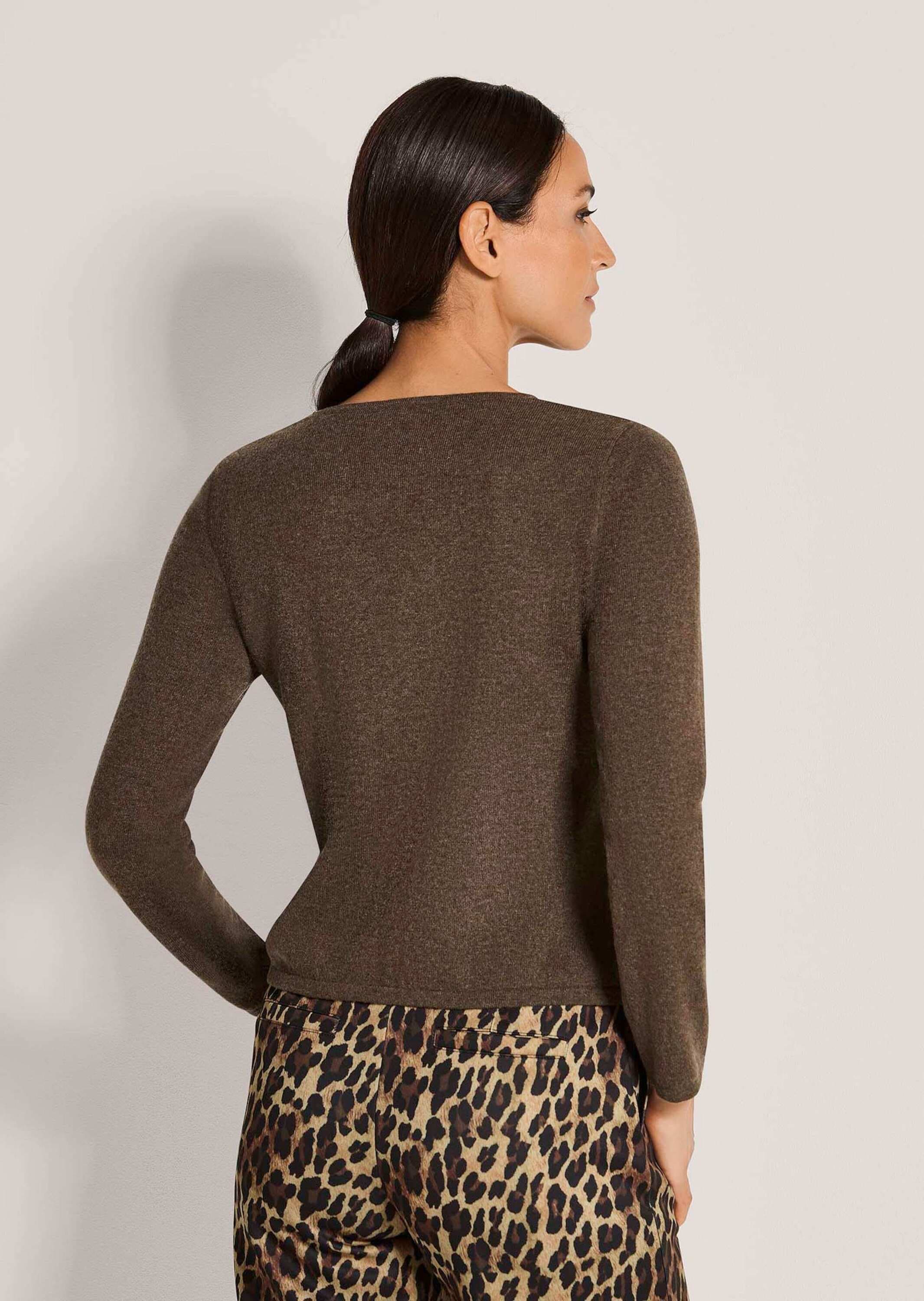 MADELEINE Longpullover »Pullover Feinstrickpullover mit Spitzenbesatz«