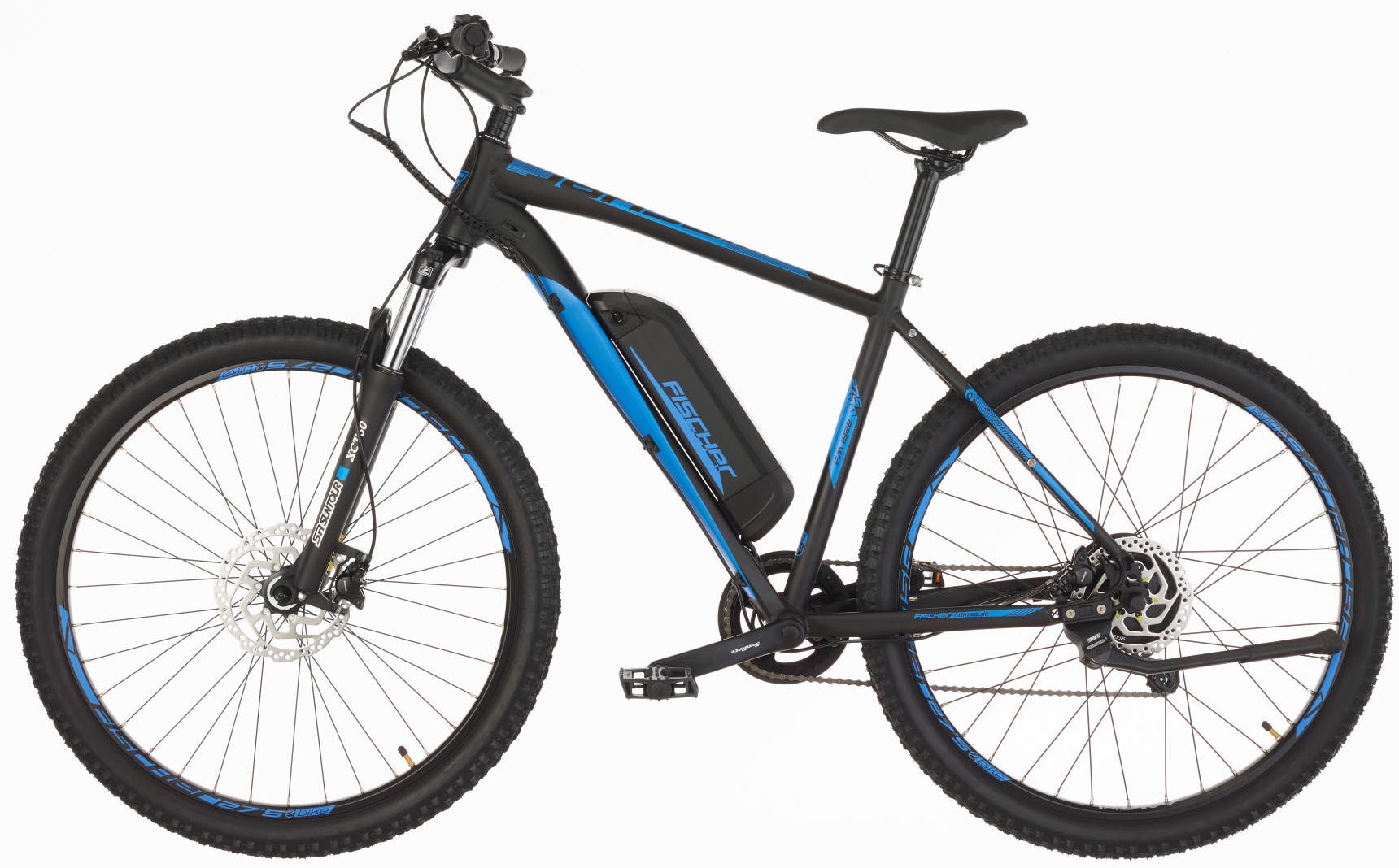 FISCHER Fahrrad E-Bike »MONTIS EM 1922 422 - 27,5 Zoll«, 9 Gang, Shimano, Altus, Heckmotor 250 W, (mit Schloss), Pedelec, Elektrofahrrad für Herren, MTB, Mountainbike