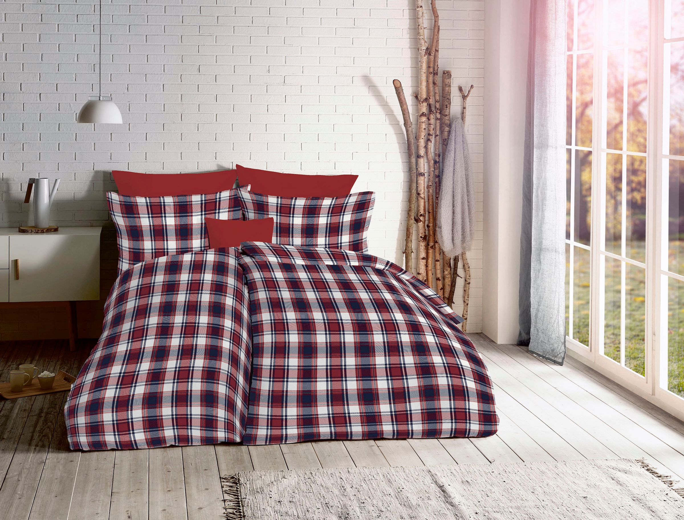 fleuresse Bettwäsche "Lech 4264" 3 Stk. tlg. Edelflanell, Baumwolle, in Gr. günstig online kaufen