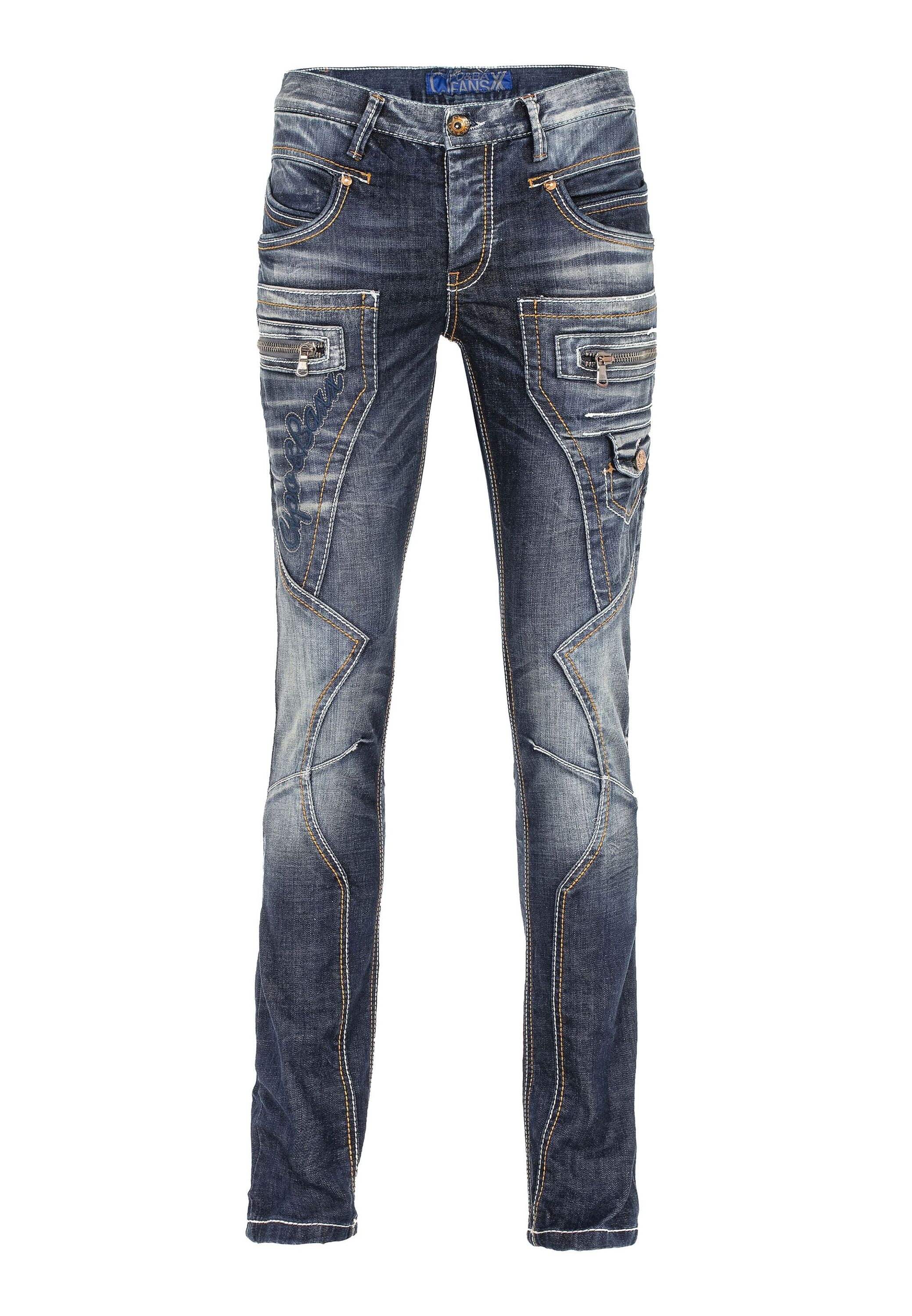 Cipo & Baxx Regular-fit-Jeans "Cipo & Baxx Jeans DENIM" bequeme Jeans mit Kontrastnähten, CD584
