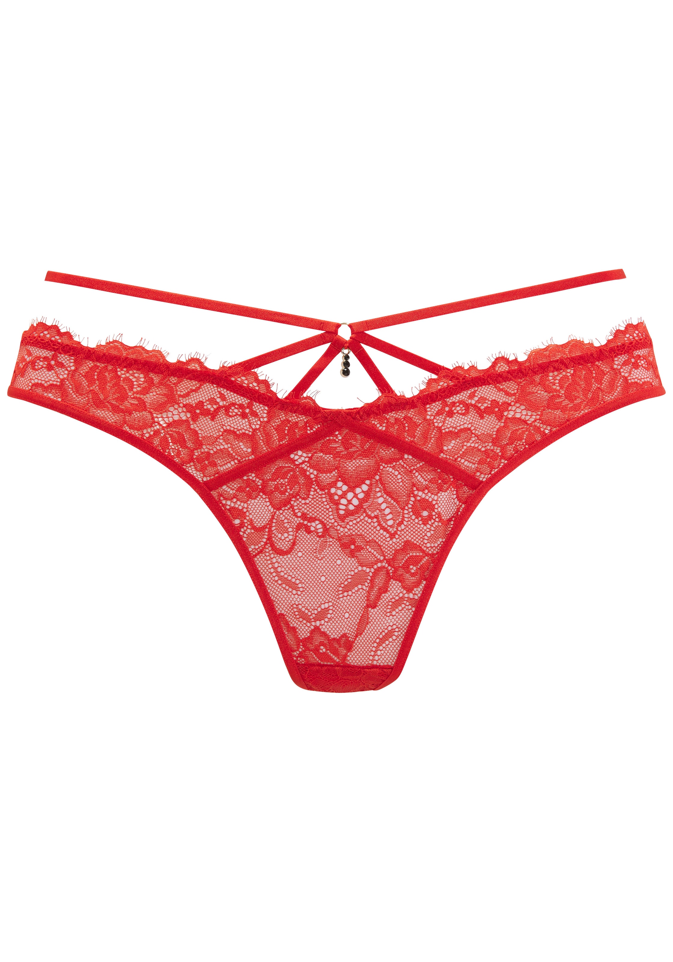 LASCANA String, mit verführerischem Bänder-Detail und extravagantem Accessoire