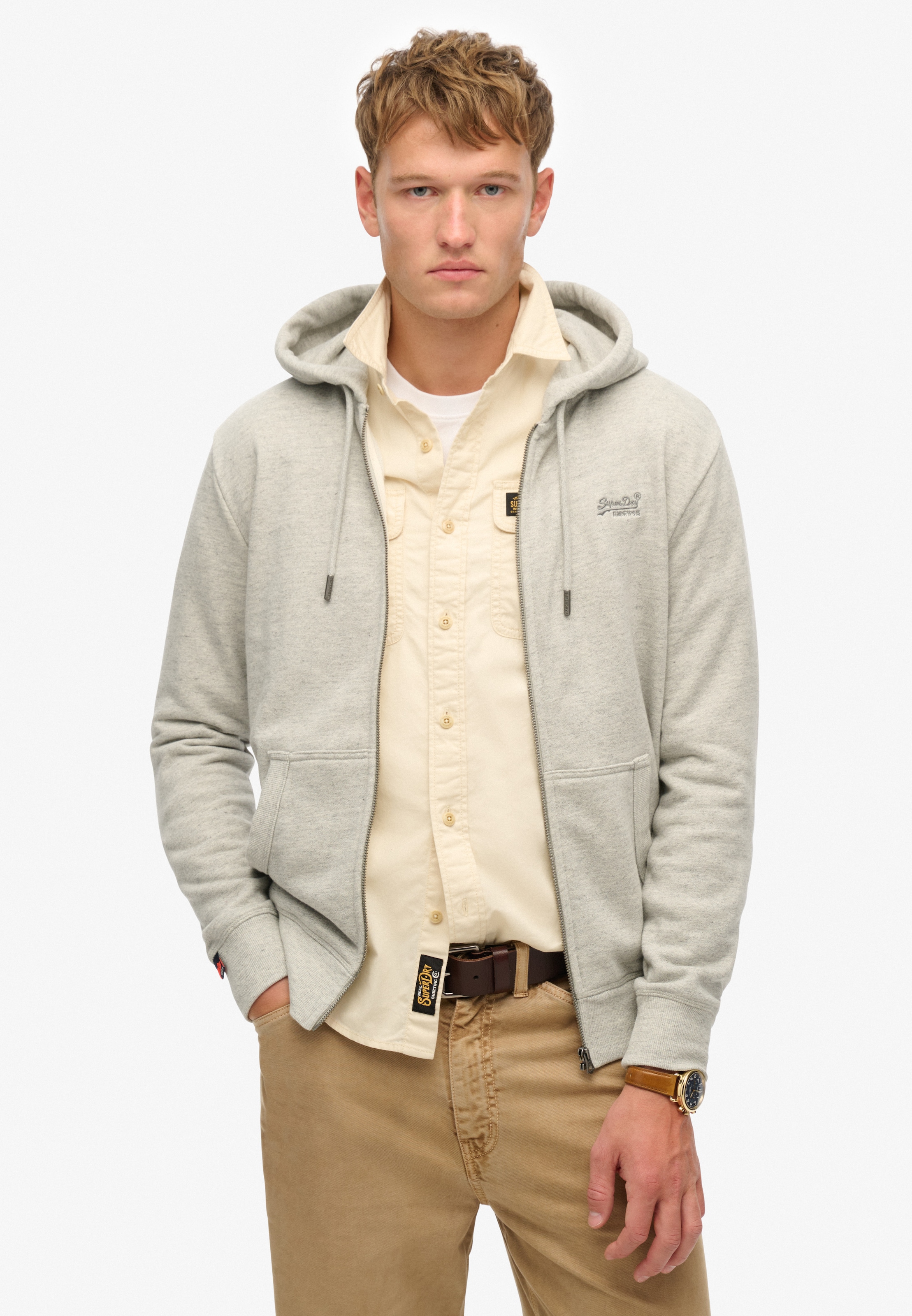 Superdry 1100000002199 "ESSENTIAL LOGO ZIP HOODIE HB" Baumwollmischung, slim fit
