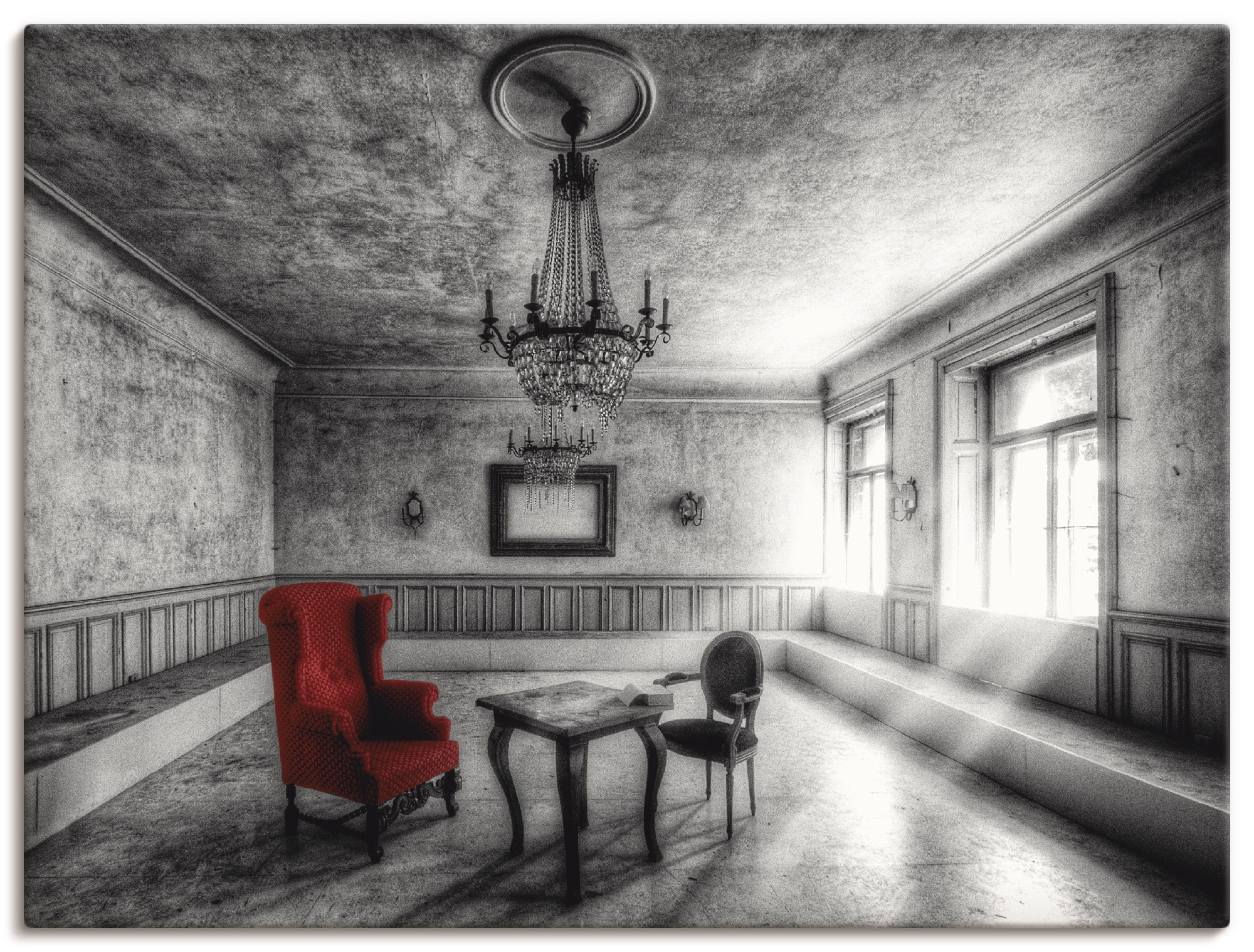 Artland Wandbild "Lost Place - Roter Sessel" Architektonische Elemente 1 St günstig online kaufen