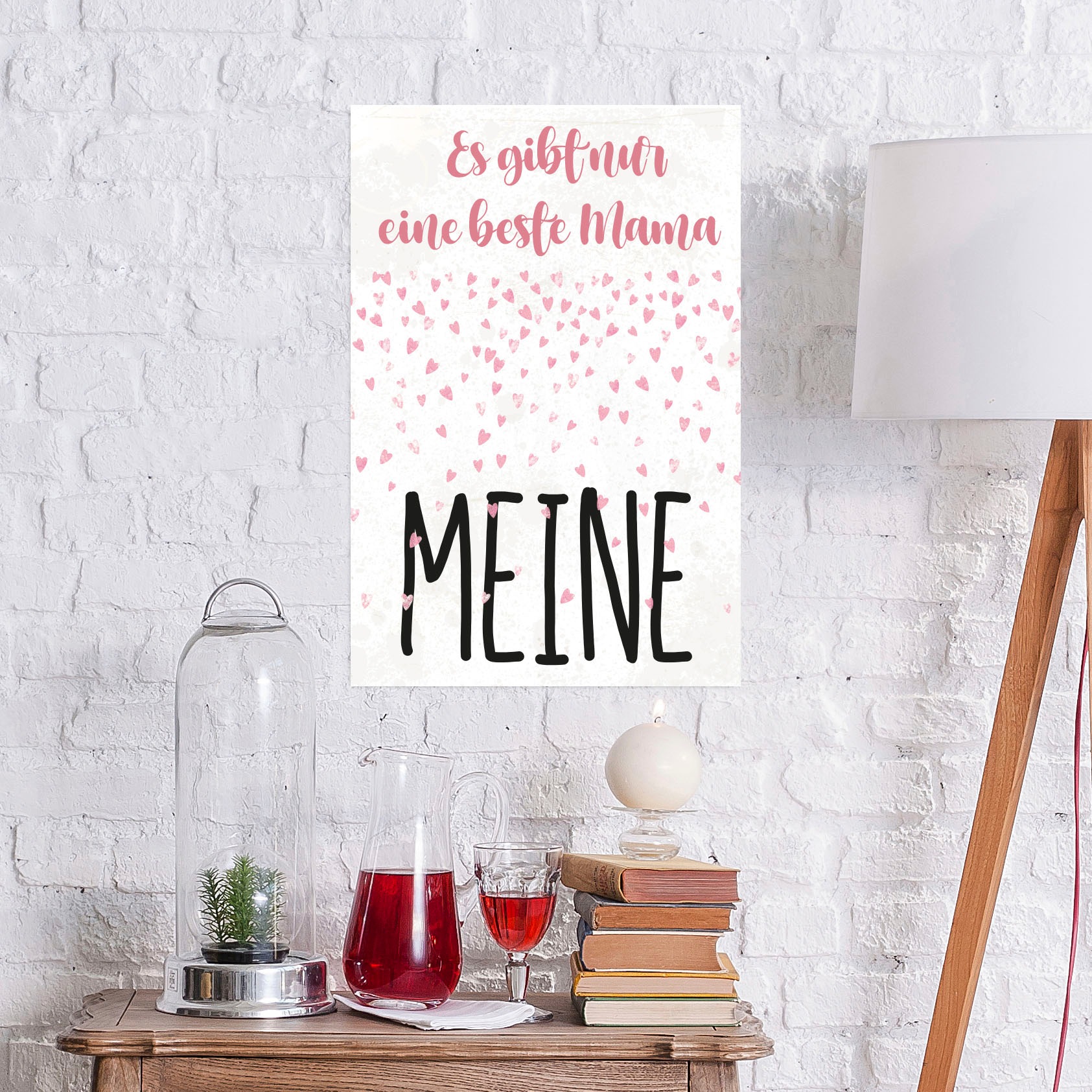 queence Metallbild "Meine Mama", Schriftzüge-Schriftzug-Herzen, (1 St.), St günstig online kaufen