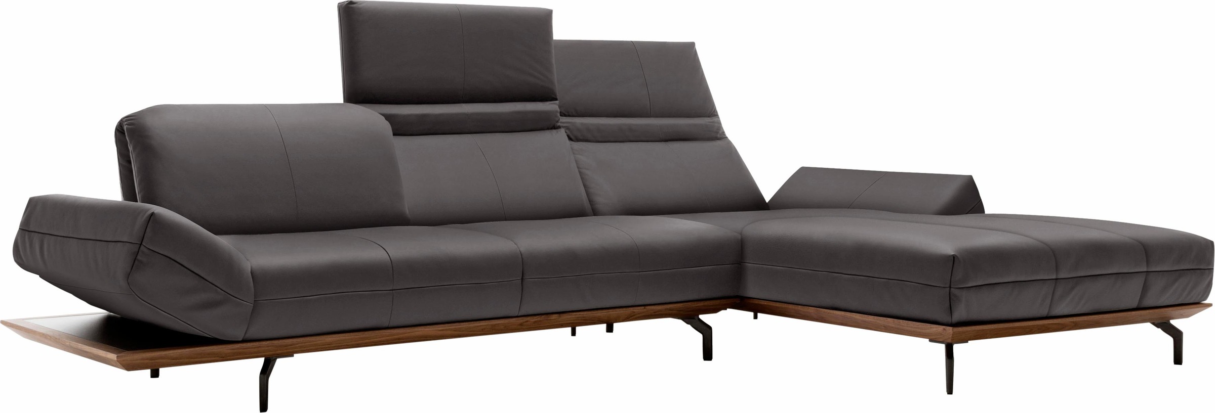 Creation BY ROLF BENZ Ecksofa »CR.420, Designecksofa, L-Form«, in 2 Qualitäten, Holzrahmen in Eiche Natur oder Nußbaum, Breite 293 cm