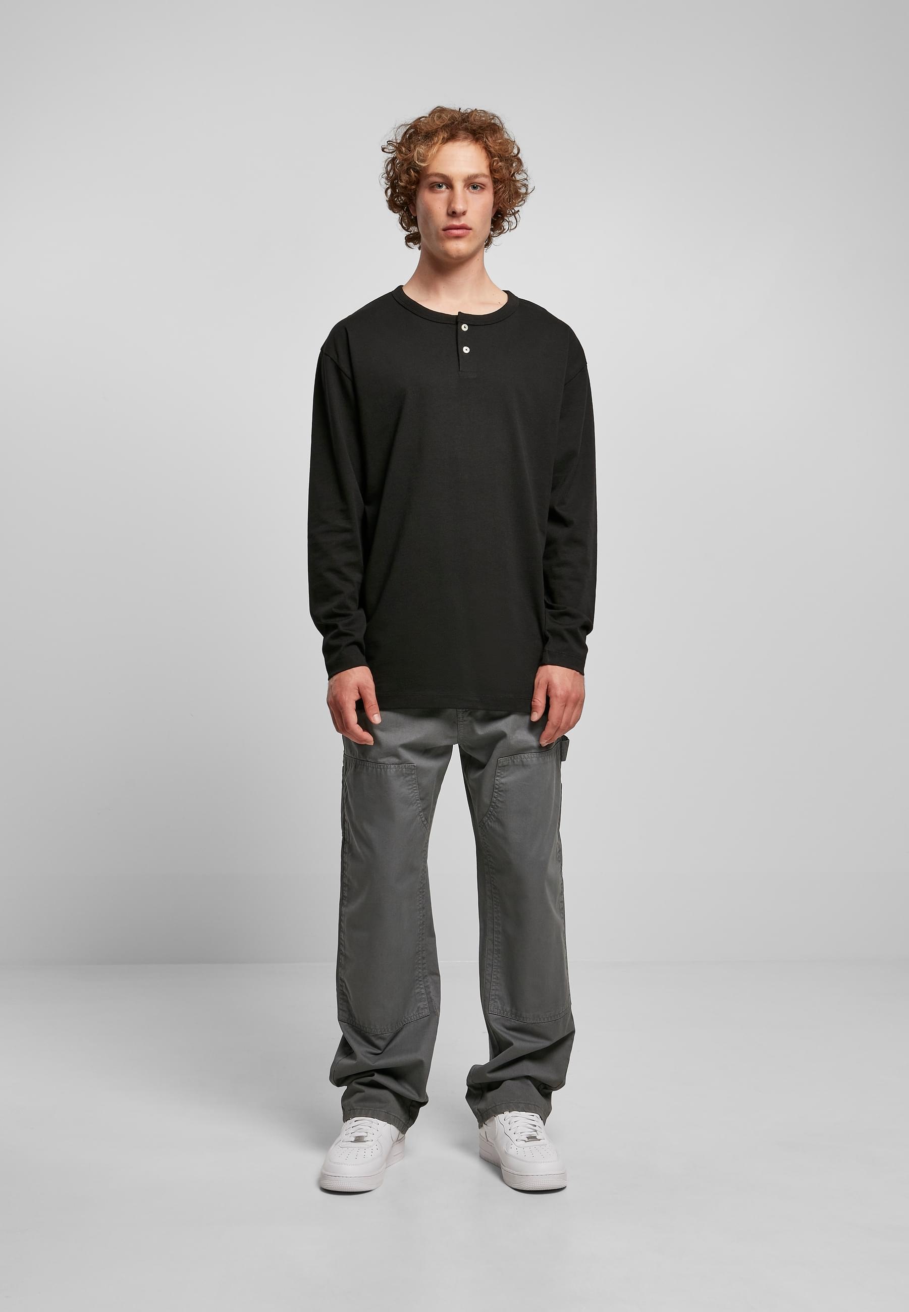 URBAN CLASSICS Longsleeve »Urban Classics Herren Organic Oversized Henley Longsleeve«, (1 tlg.)