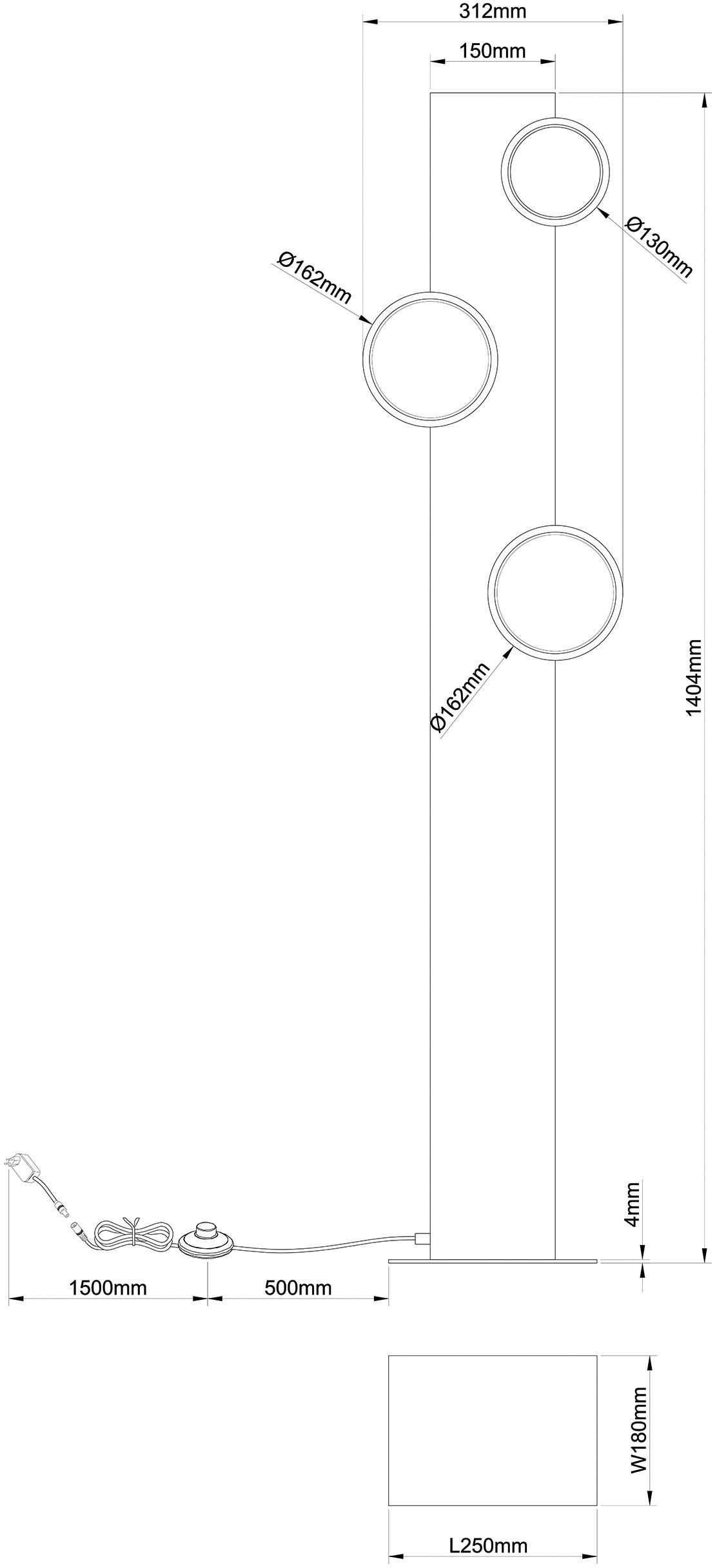 Brilliant LED | 140 »Cheesy«, lm, cm BAUR 2300 Stehlampe Holz/Metall, 3000K, Höhe, natur/schwarz