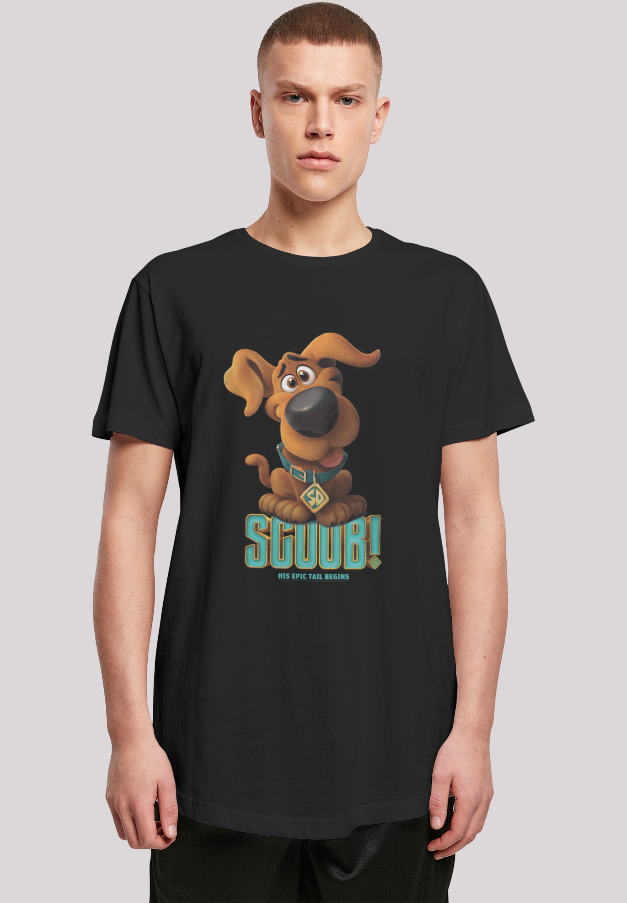 Thumbnail - F4NT4STIC Kurzarmshirt "F4NT4STIC Herren Scooby Doo Puppy Scooby with Shaped Long Tee", (1 tlg.)
