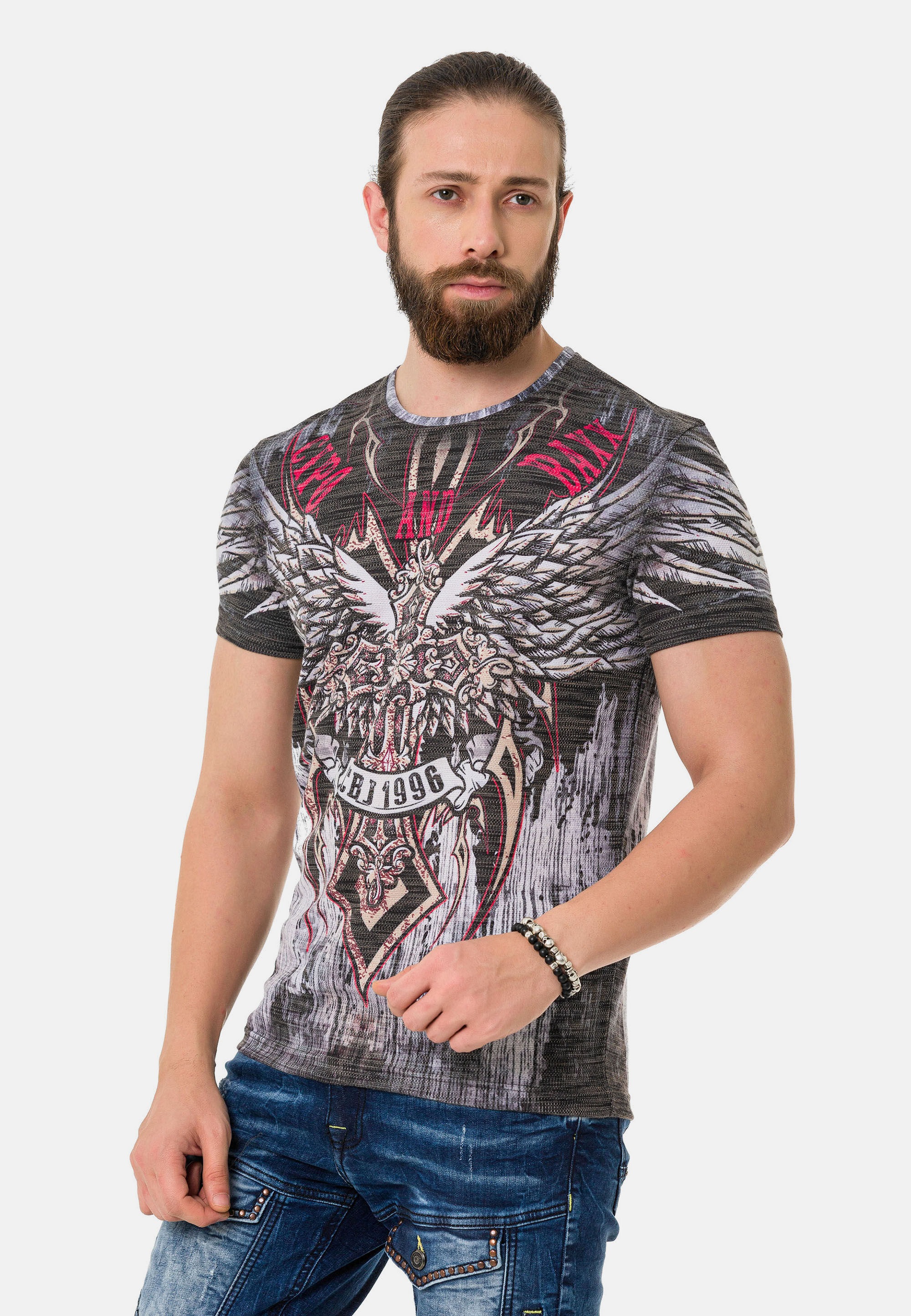 Cipo & Baxx T-Shirt »T-Shirt«, mit Laserdruck