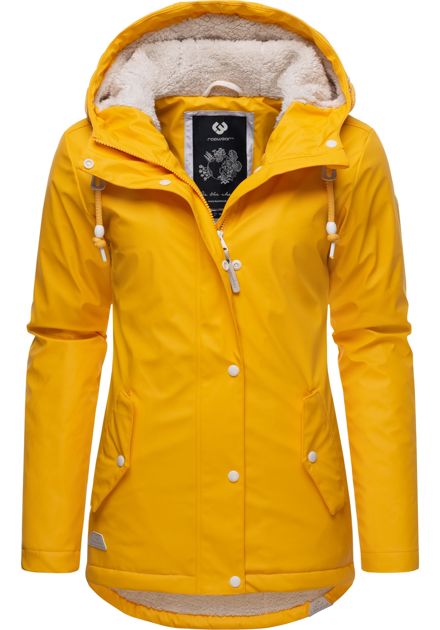 Ragwear Regenjacke »Marge«, mit Kapuze, warm gefütterter Damen Winter Regenmantel