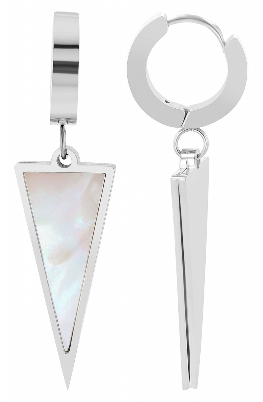 Paar Ohrhänger ADELIA´S "Damen Ohrhänger aus Edelstahl Ø 9 mm", silber, Ohrringe, Damen, Damen, Edelstahl 4