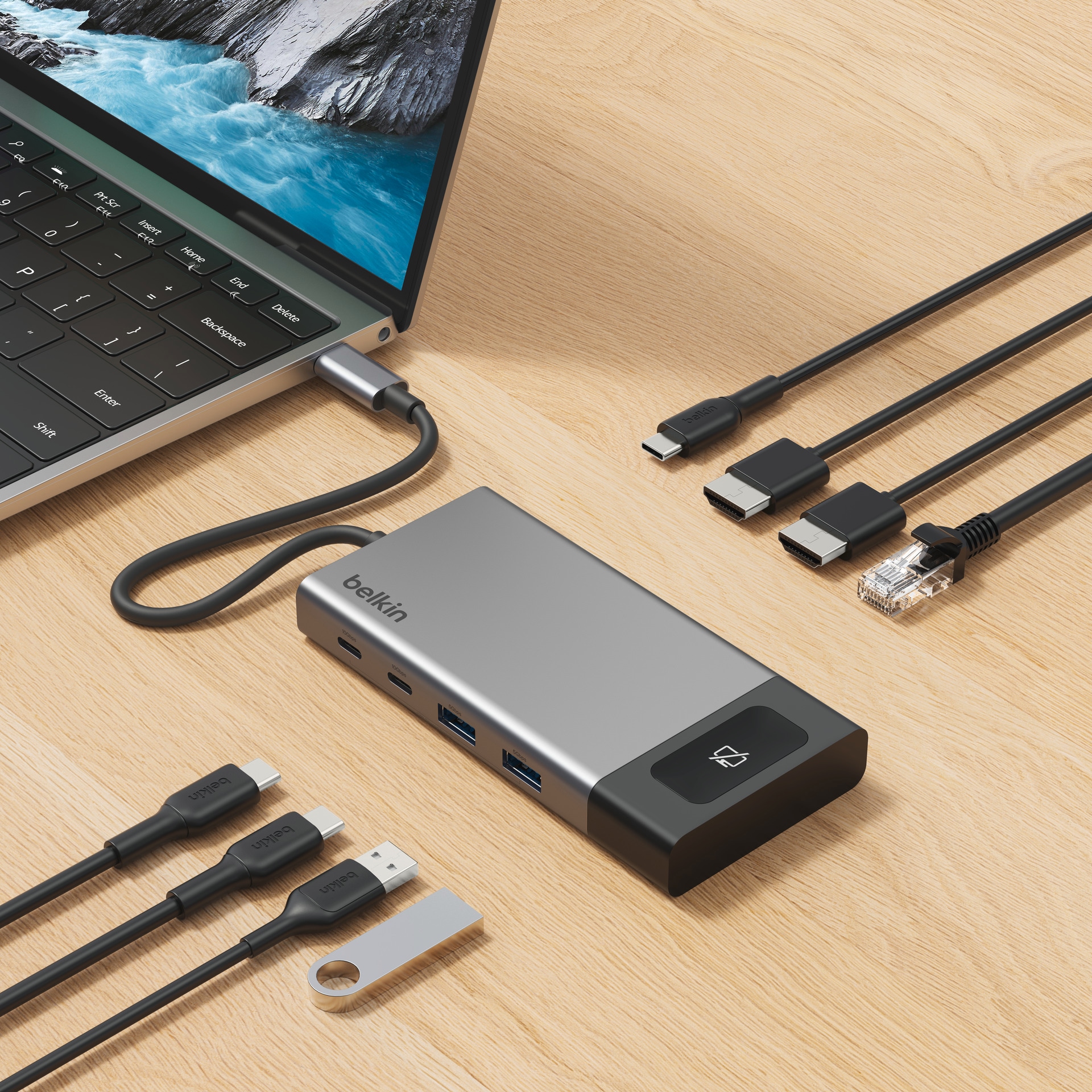 Belkin Laptop-Dockingstation »Connect 8-in-1 USB-C-Hub für zwei Bildschirme«