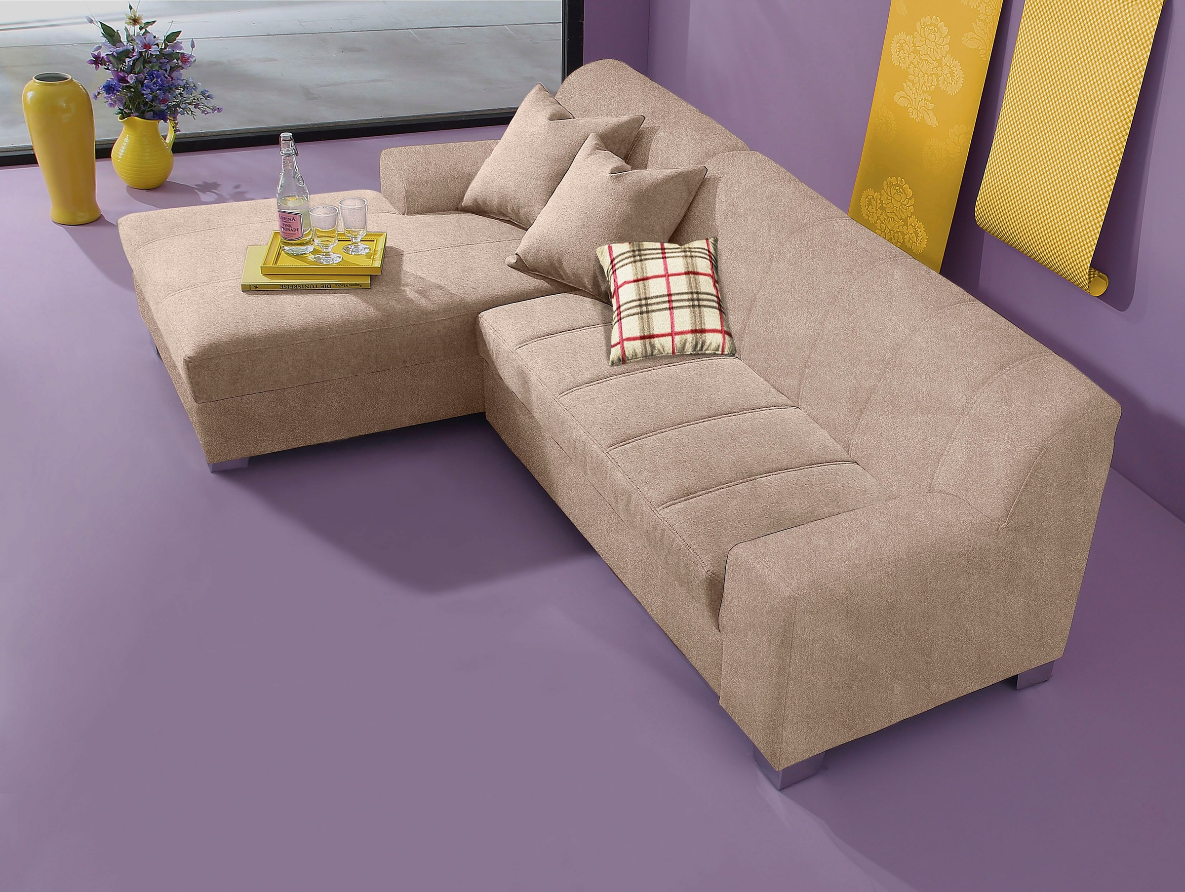 Home affaire Ecksofa "Anzio, elegant und gemütlich, Breite 239cm, L-Form" w günstig online kaufen