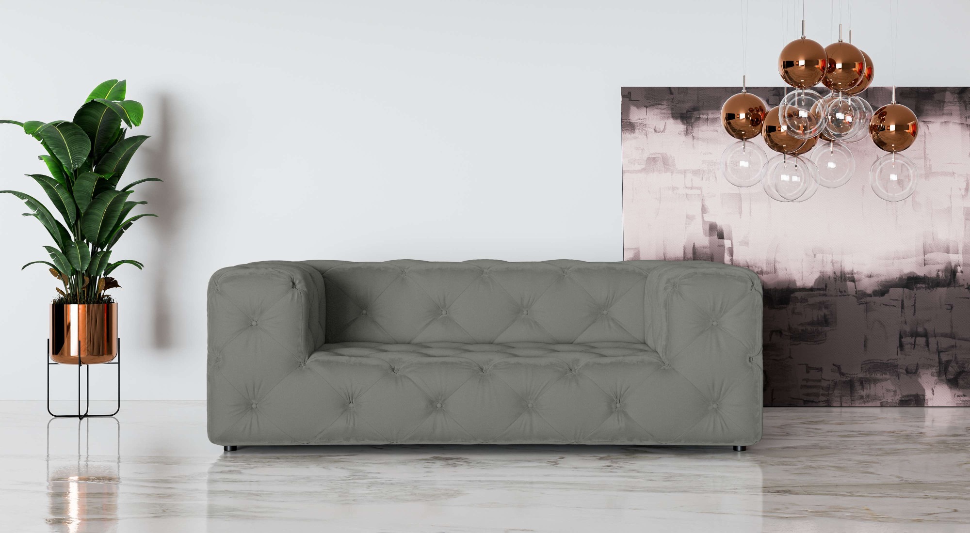 Thumbnail - Home affaire 2-Sitzer "FOLLINA" 2-Sitzer Sofa mit klassischer Chesterfield-Knopfheftung