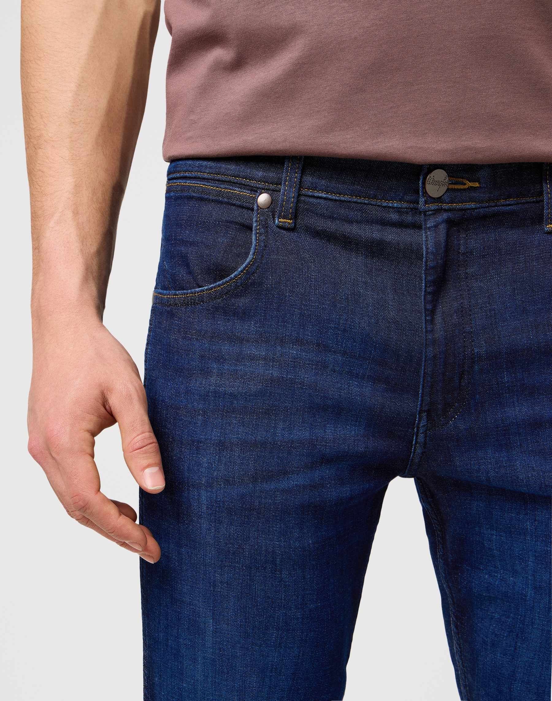 Straight-Jeans WRANGLER "GREENSBORO FREE TO STRETCH", Herren, Gr. 33, Länge 30, rustic navy, Denim/Jeans, Obermaterial: 75% Baumwolle, 23% Polyester, 2% Elasthan, straight fit lang, Jeans Straight-Jeans, Free to stretch material 3