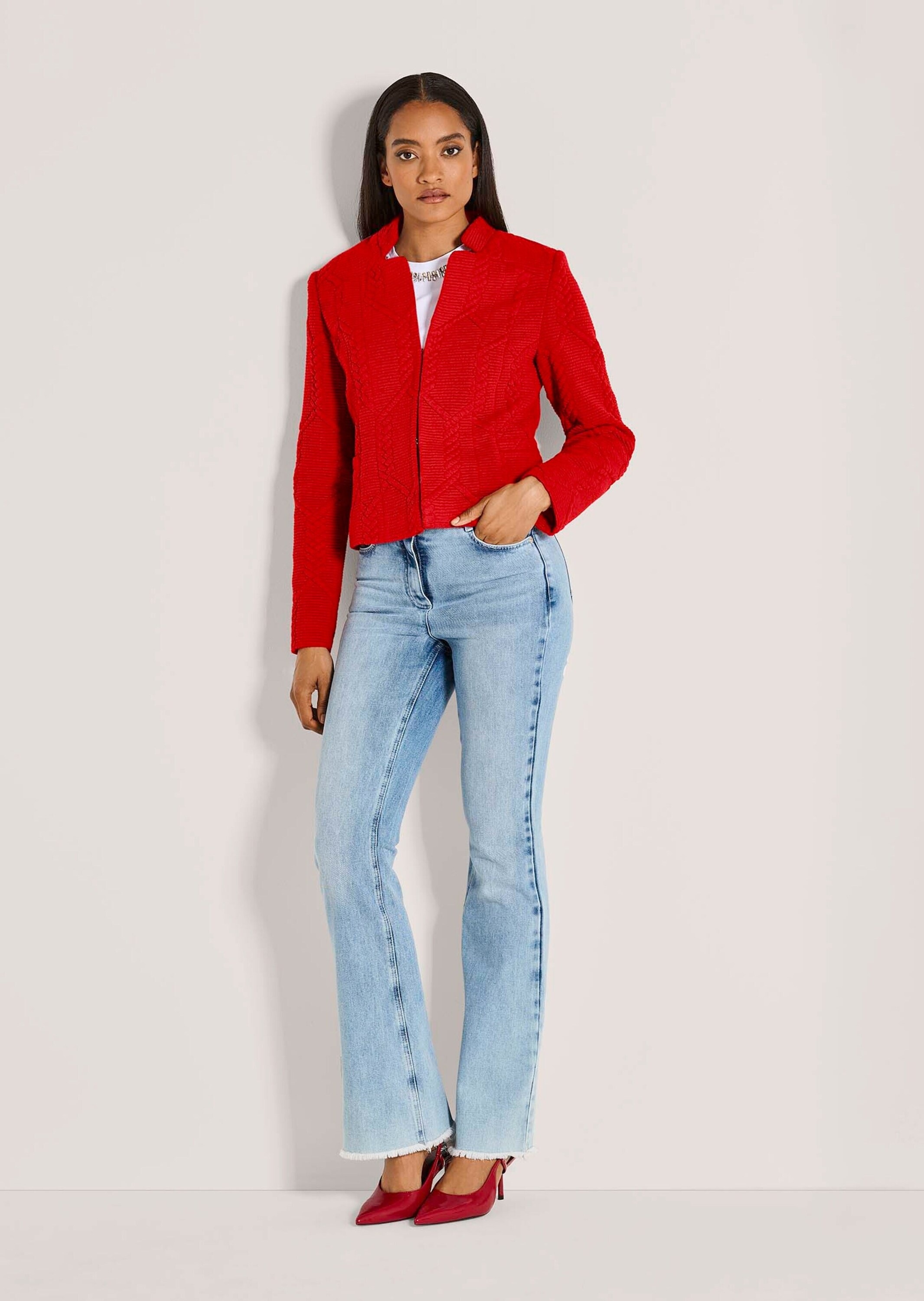 MADELEINE Jackenblazer "Kurzjacke Eleganter Jerseyblazer im Zopf-Design" Ma günstig online kaufen