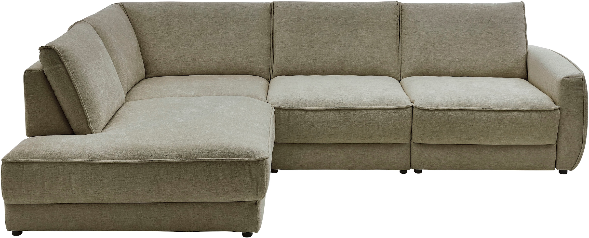 Die PlanBar Ecksofa "ZE-EM24139, L-Form, B: 310 cm" SoftSitz-Kaltschaumpolsterung, 1 o. 3 Sitztiefenverstellungen wählbar