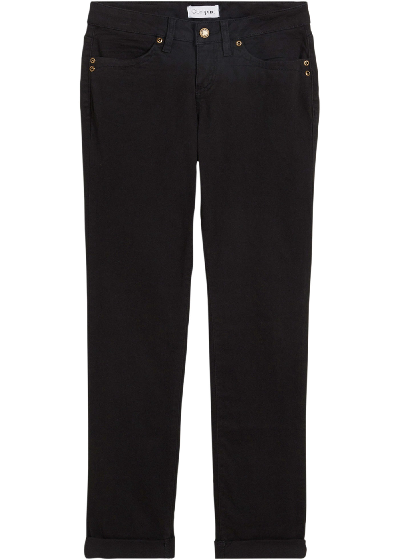bonprix Straight-Jeans »Straight Jeans Mid Waist, Stretch« Regular Fit, mit Aufschlag, im Five-Pocket-Style