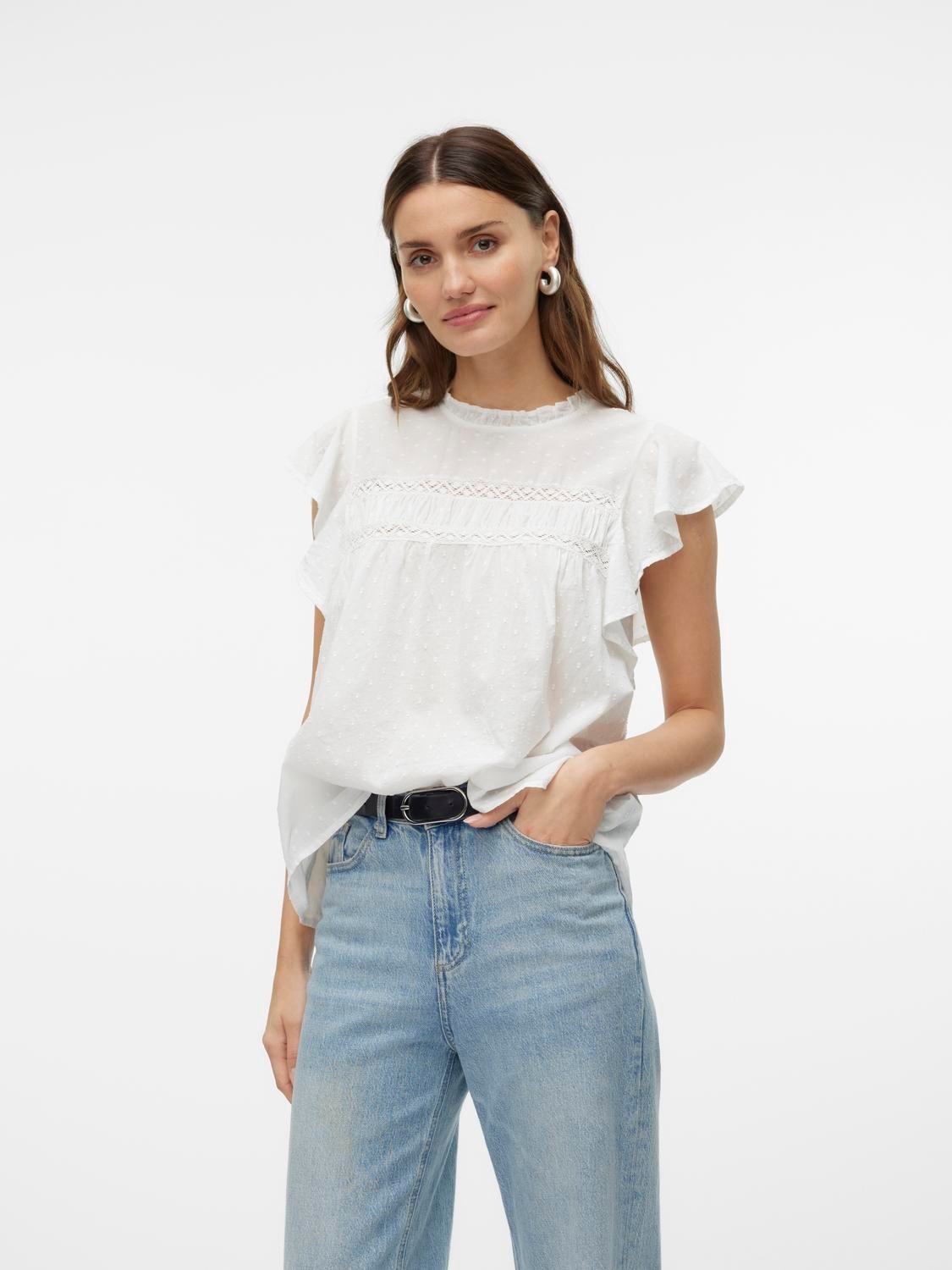 Vero Moda Blusenshirt "VMTRINE SL LACE TOP WVN NOOS"