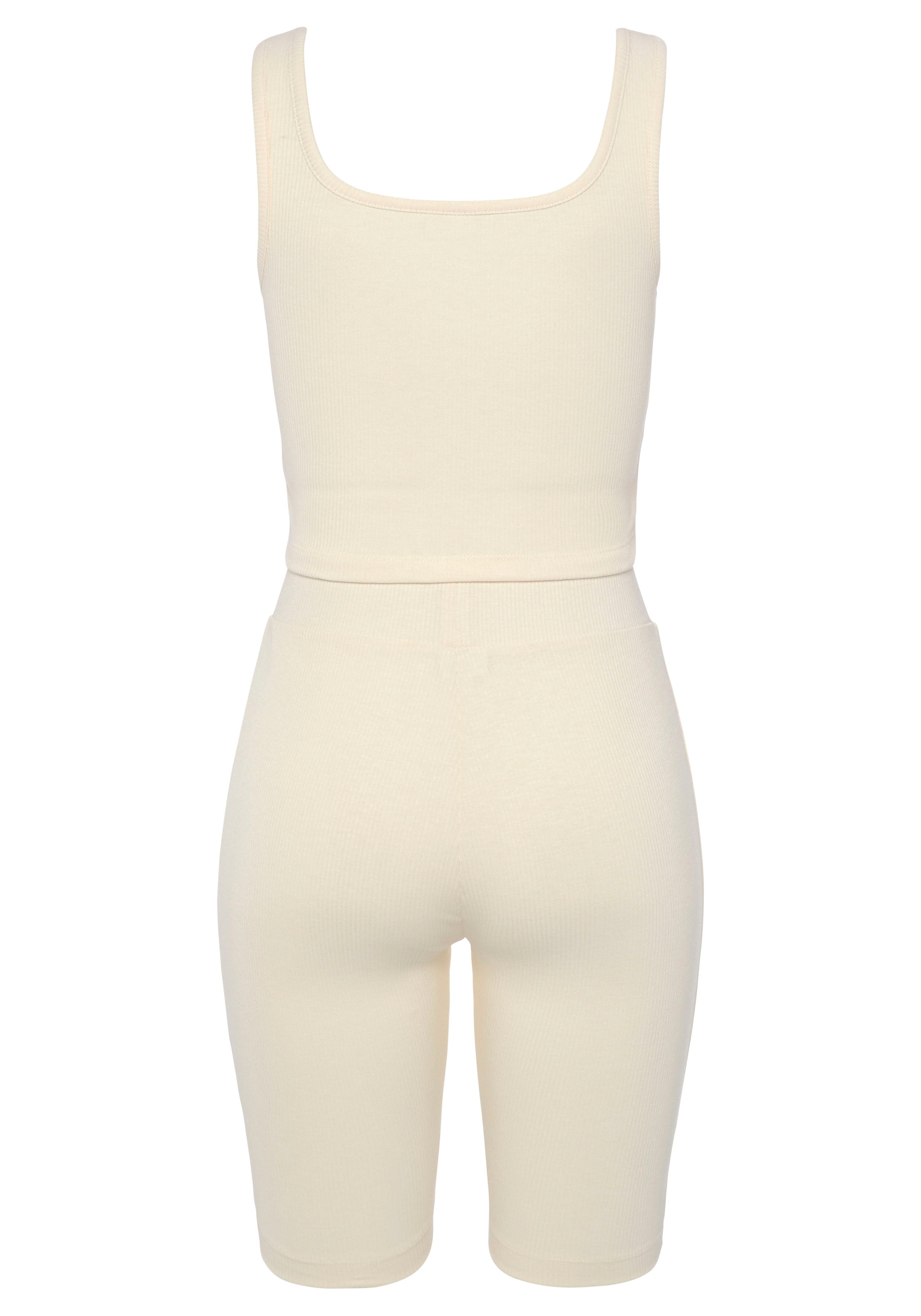 LASCANA Shorty, bestehend aus Top und Shorts aus Rippmaterial, Homewear-Set
